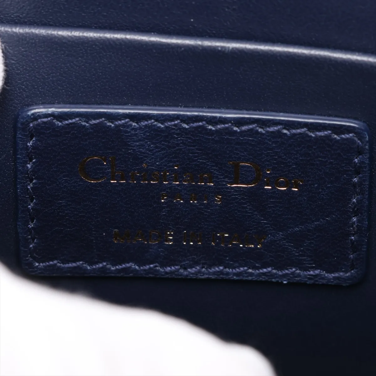 Montaigne 30 Leather Shoulder Bag, Navy — view 8