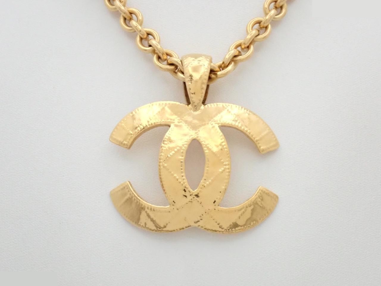 94P Coco Mark Chain Necklace GP Gold