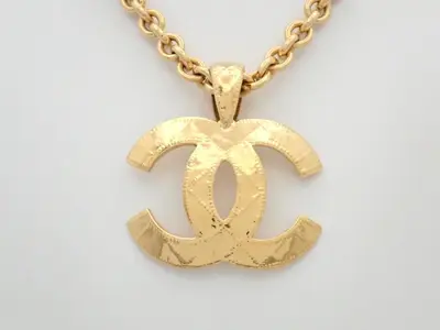 94P Coco Mark Chain Necklace GP Gold