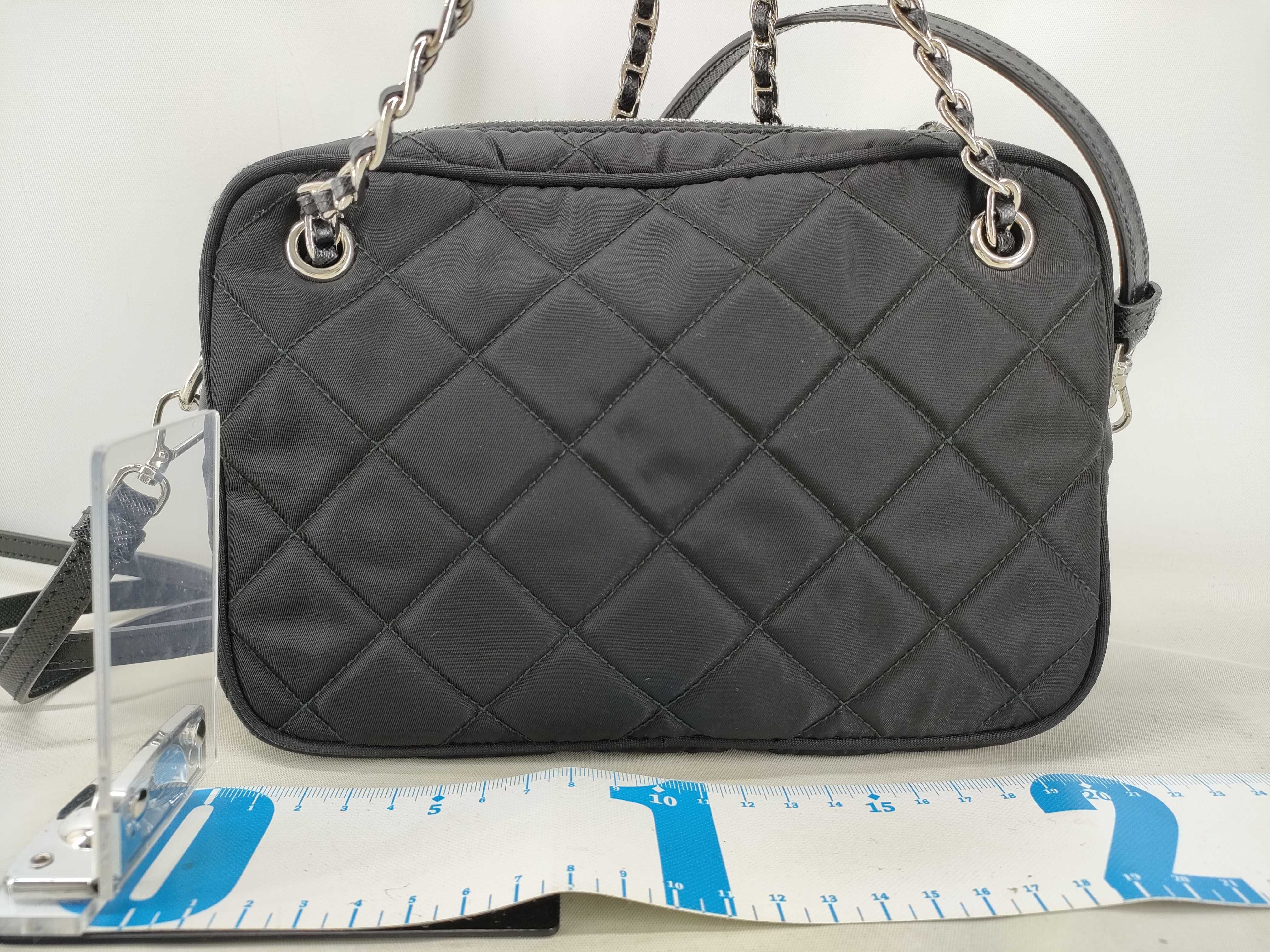 Tessuto Quilted 2-Way Handbag, Black, 1BH910 — view 2