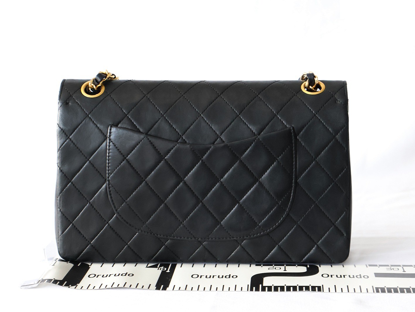 Matelassé 25 Lambskin Double Flap Double Chain Shoulder Bag, Black — view 2