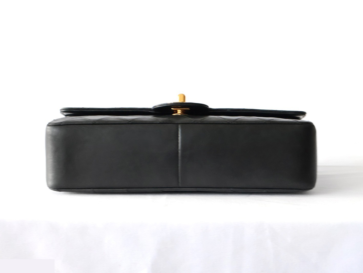 Matelassé 25 Lambskin Double Flap Double Chain Shoulder Bag, Black — view 5