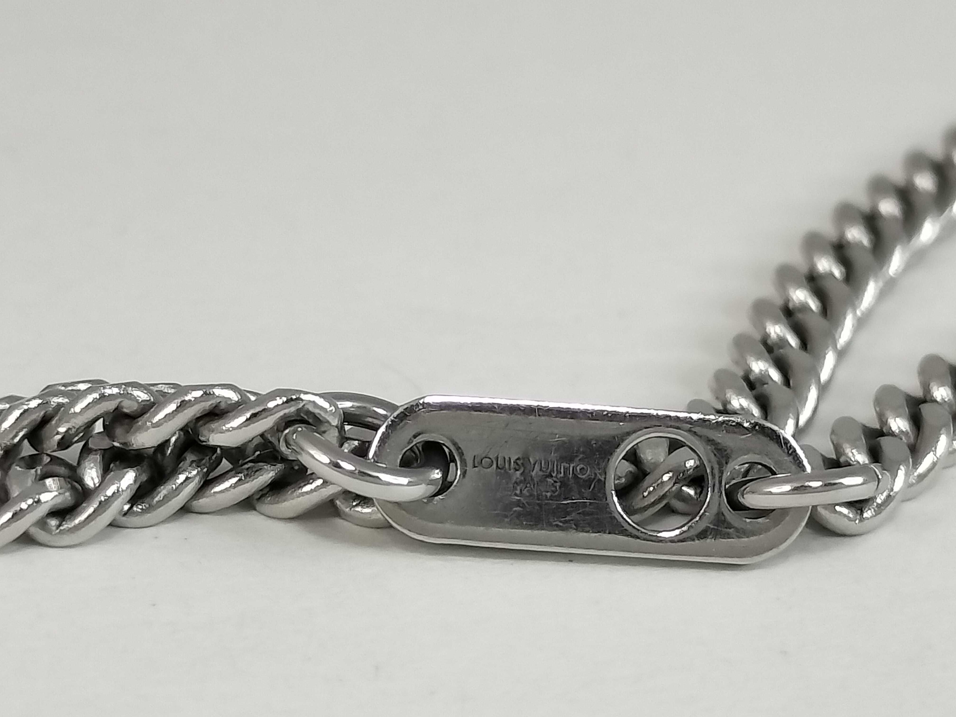 Monogram Raw Silver Necklace — view 5