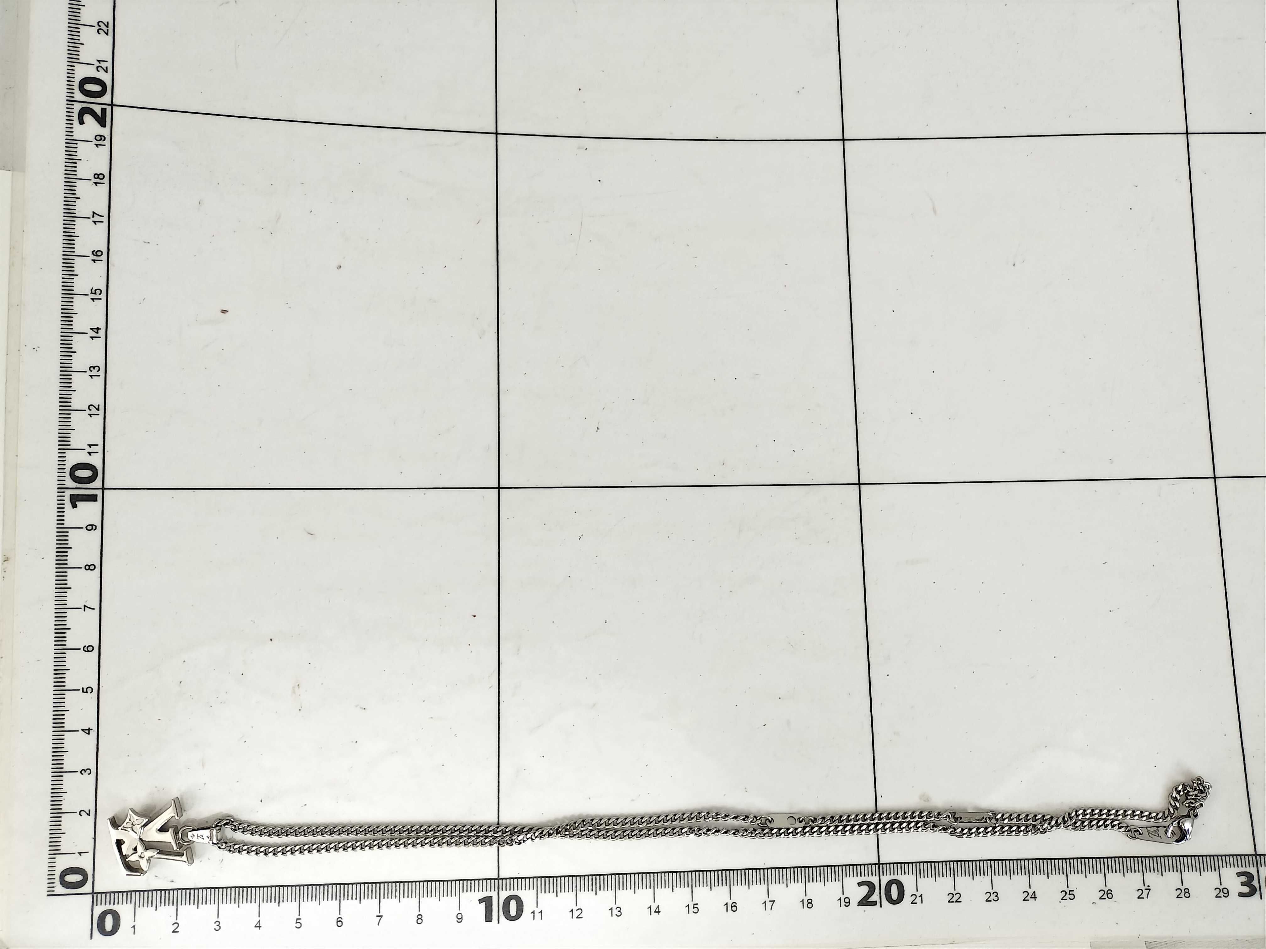 Monogram Raw Silver Necklace — view 7