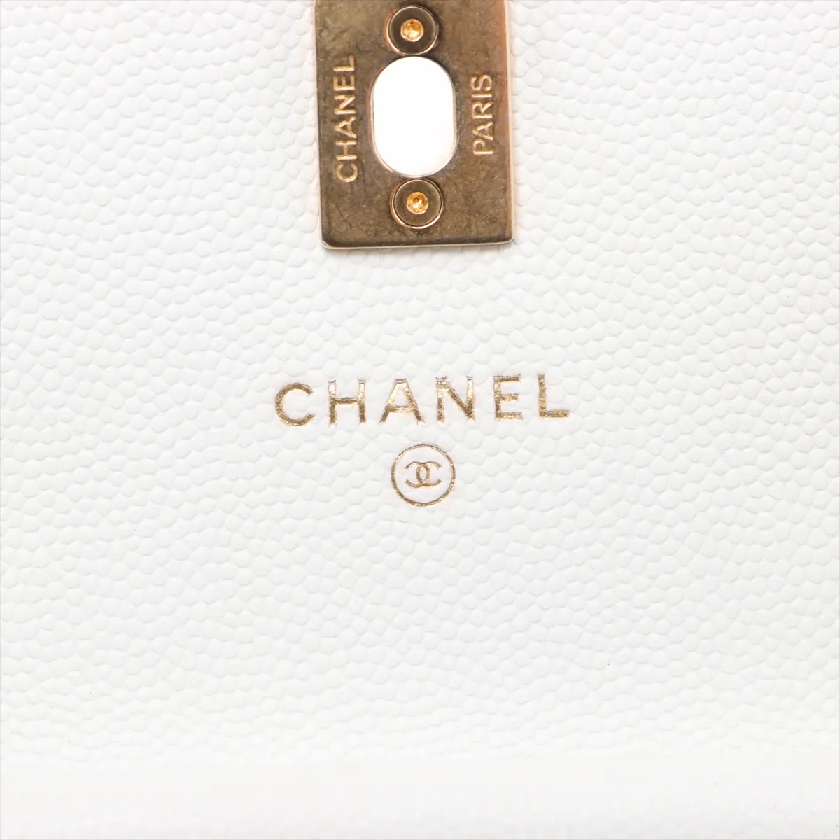Matelasse caviar skin chain shoulder bag phone case white gold hardware — view 9