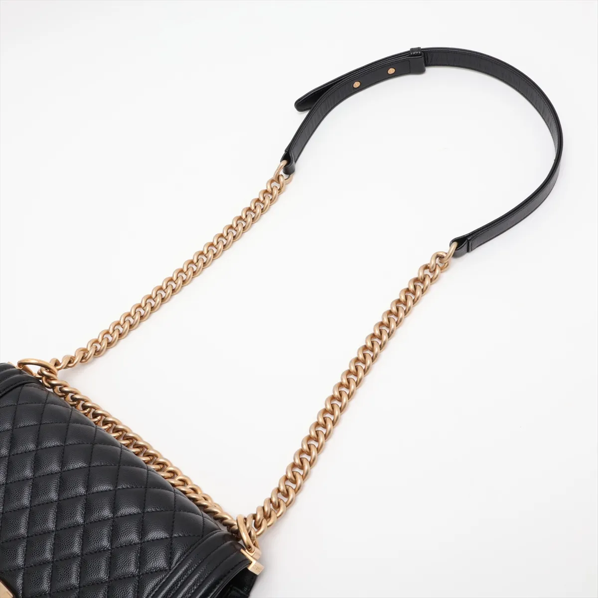 Boy Chanel 25 Caviar Skin Chain Shoulder Bag, Black, 28161480, Serial Number 28, A67086 — view 5