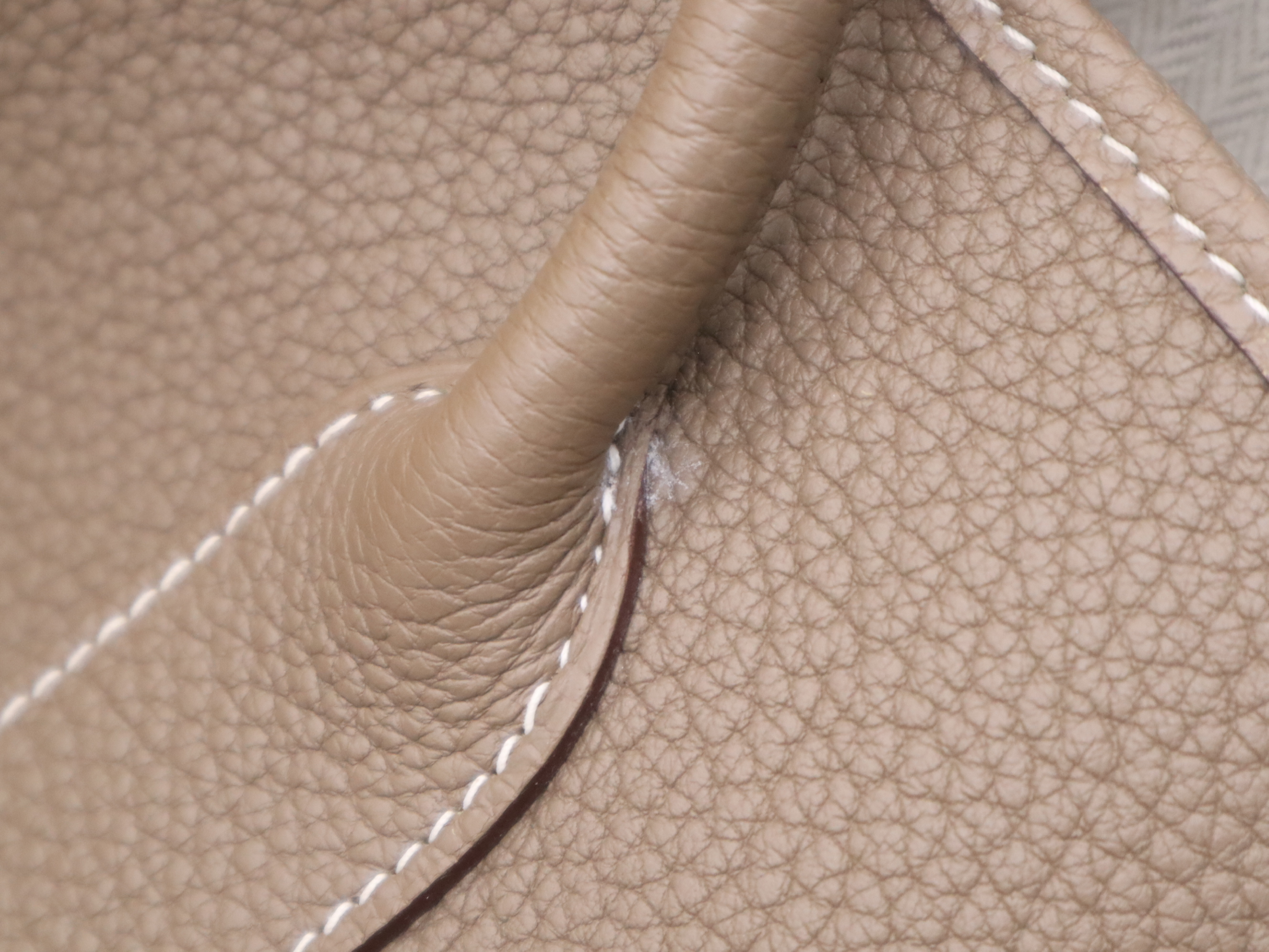 Leather Garden Party PM Tote Bag, Etoupe Brown, Silver Hardware, with Dust Bag, R Stamp, 2014 Model. — view 12