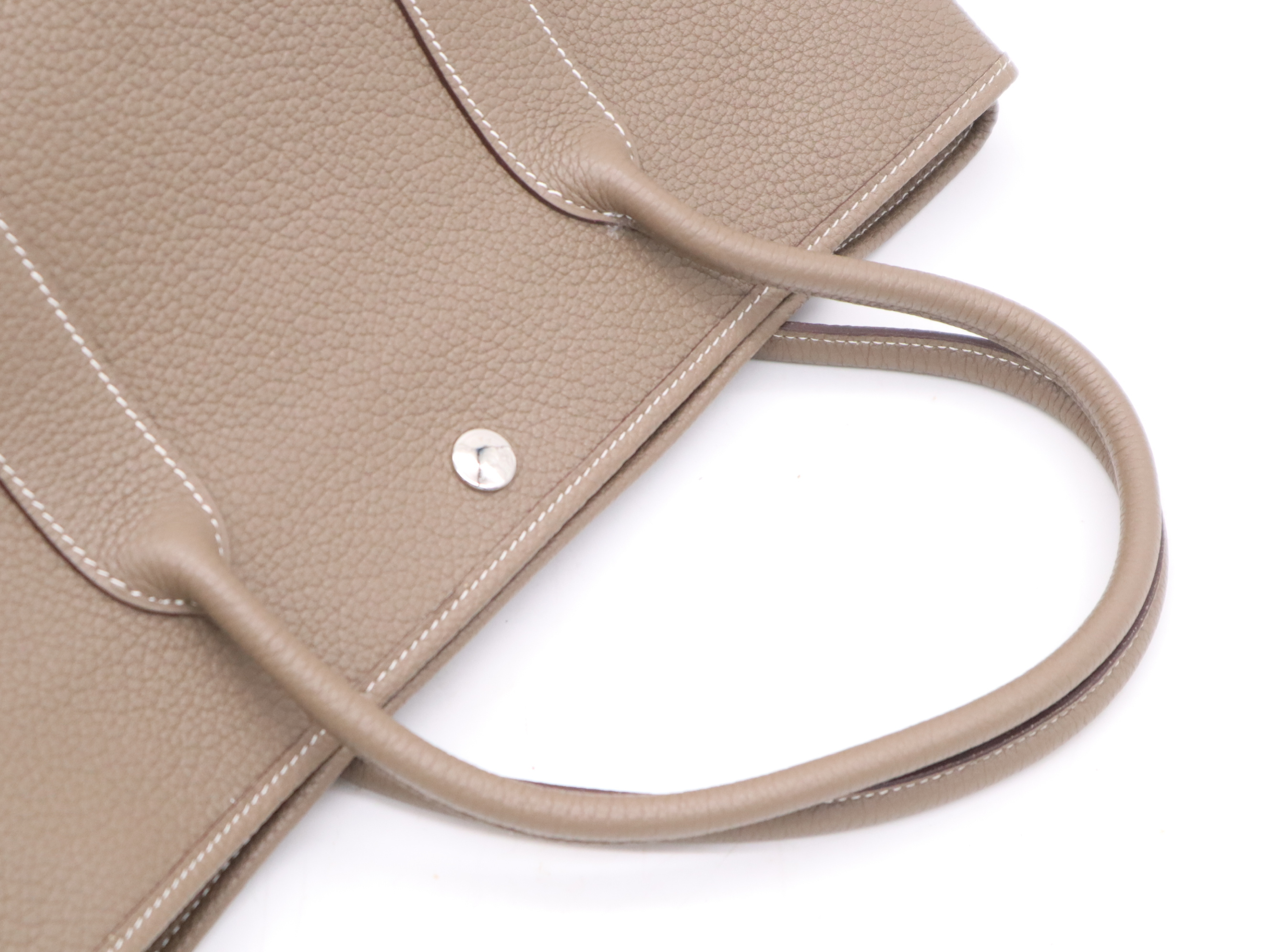 Leather Garden Party PM Tote Bag, Etoupe Brown, Silver Hardware, with Dust Bag, R Stamp, 2014 Model. — view 6
