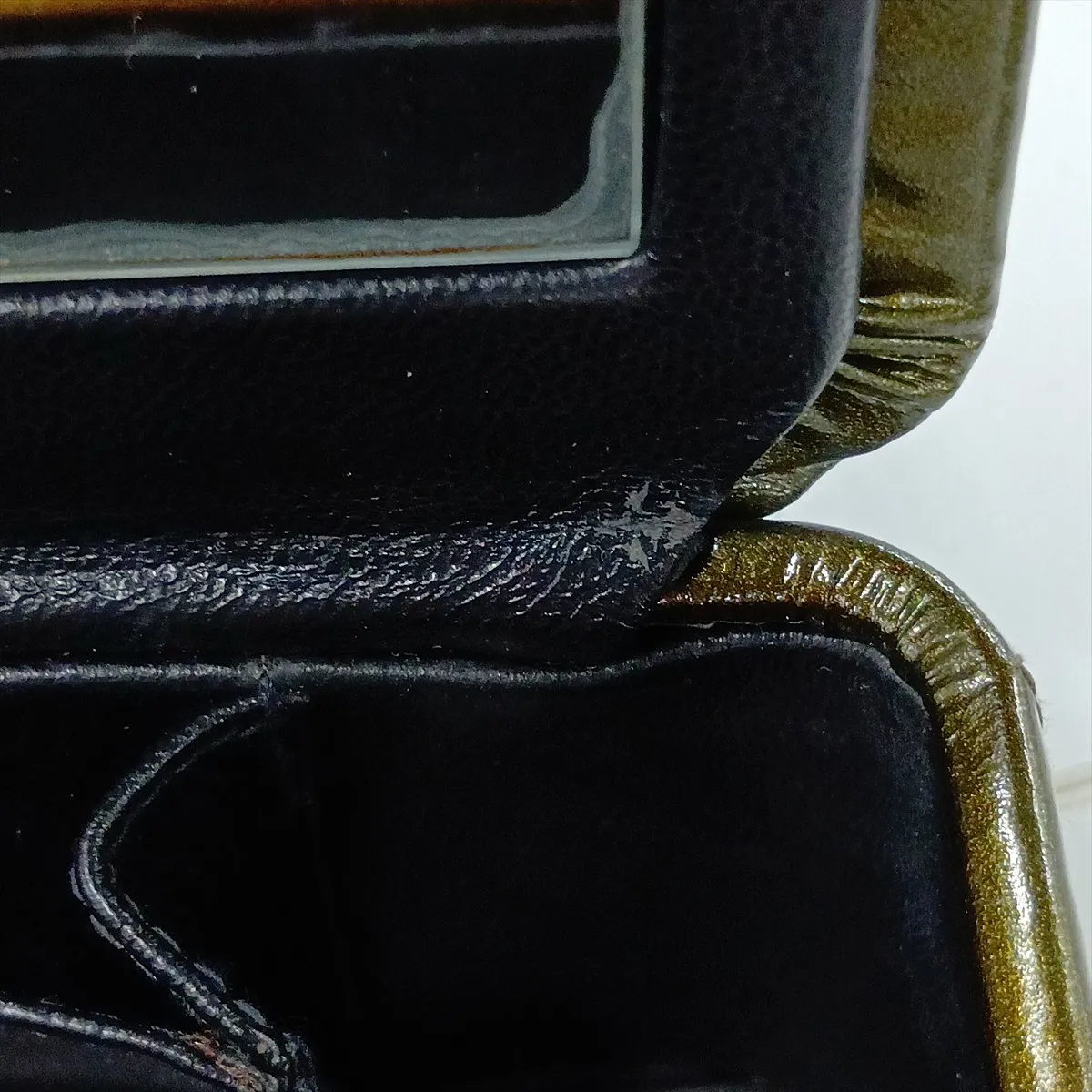 Matelassé Patent Leather Vanity Bag, Green with Gold Hardware, Item No. 3604682 (Serial Number 3) — view 15