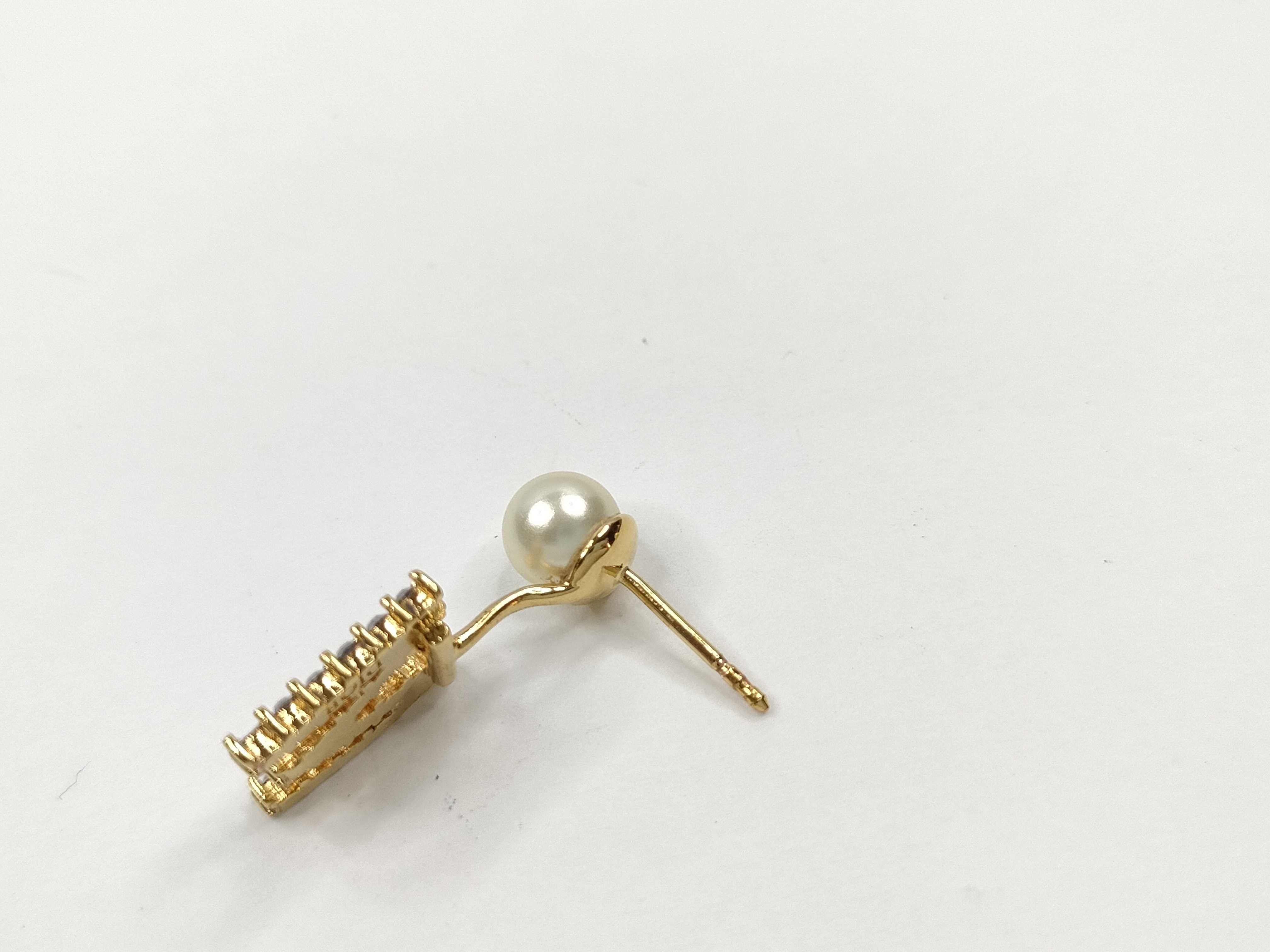 earrings, pearl heart rhinestone earrings — view 4