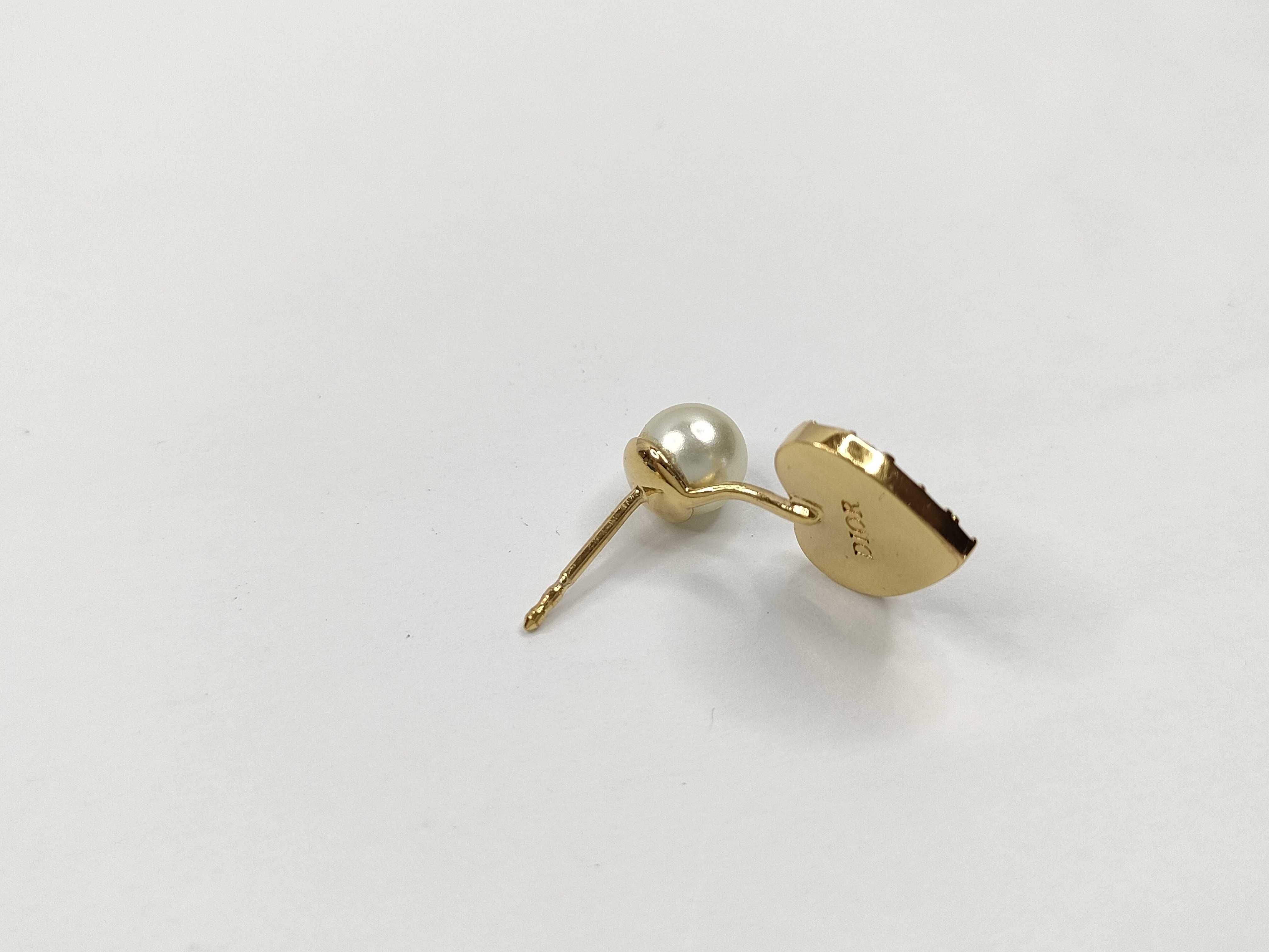 earrings, pearl heart rhinestone earrings — view 7