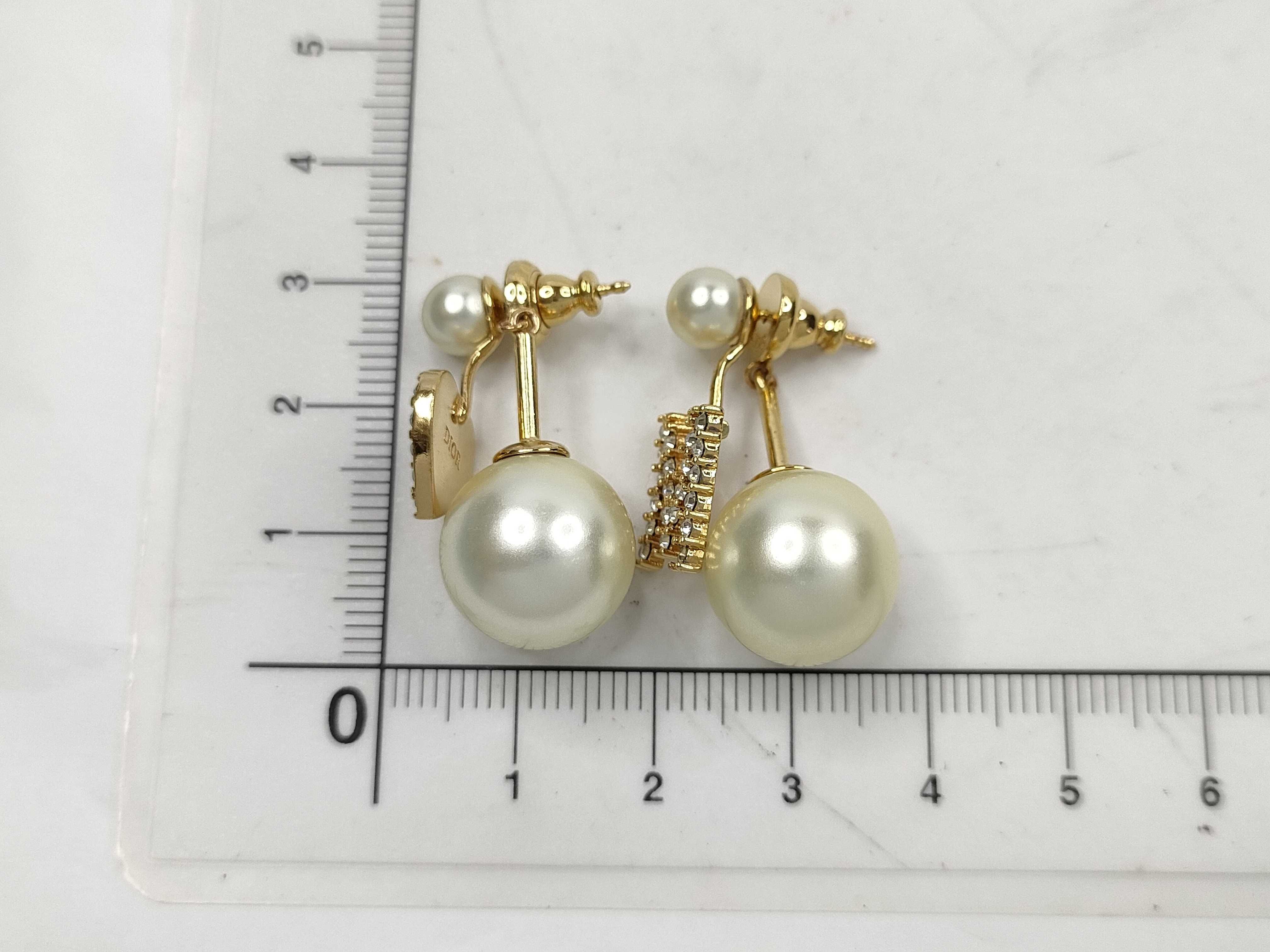 earrings, pearl heart rhinestone earrings — view 9