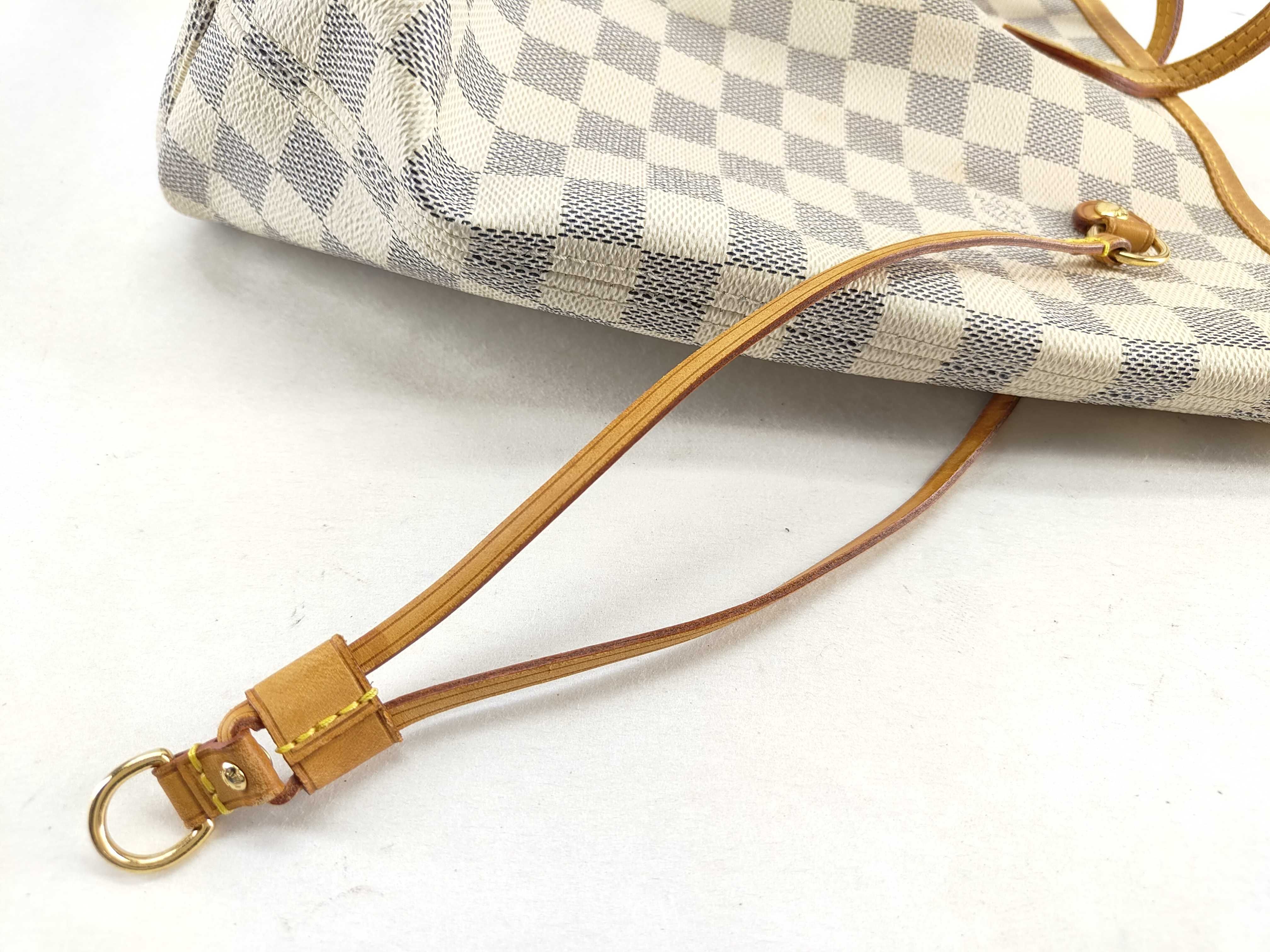 Damier Azur Neverfull MM N51107 AR2101 White Tote Bag — view 15