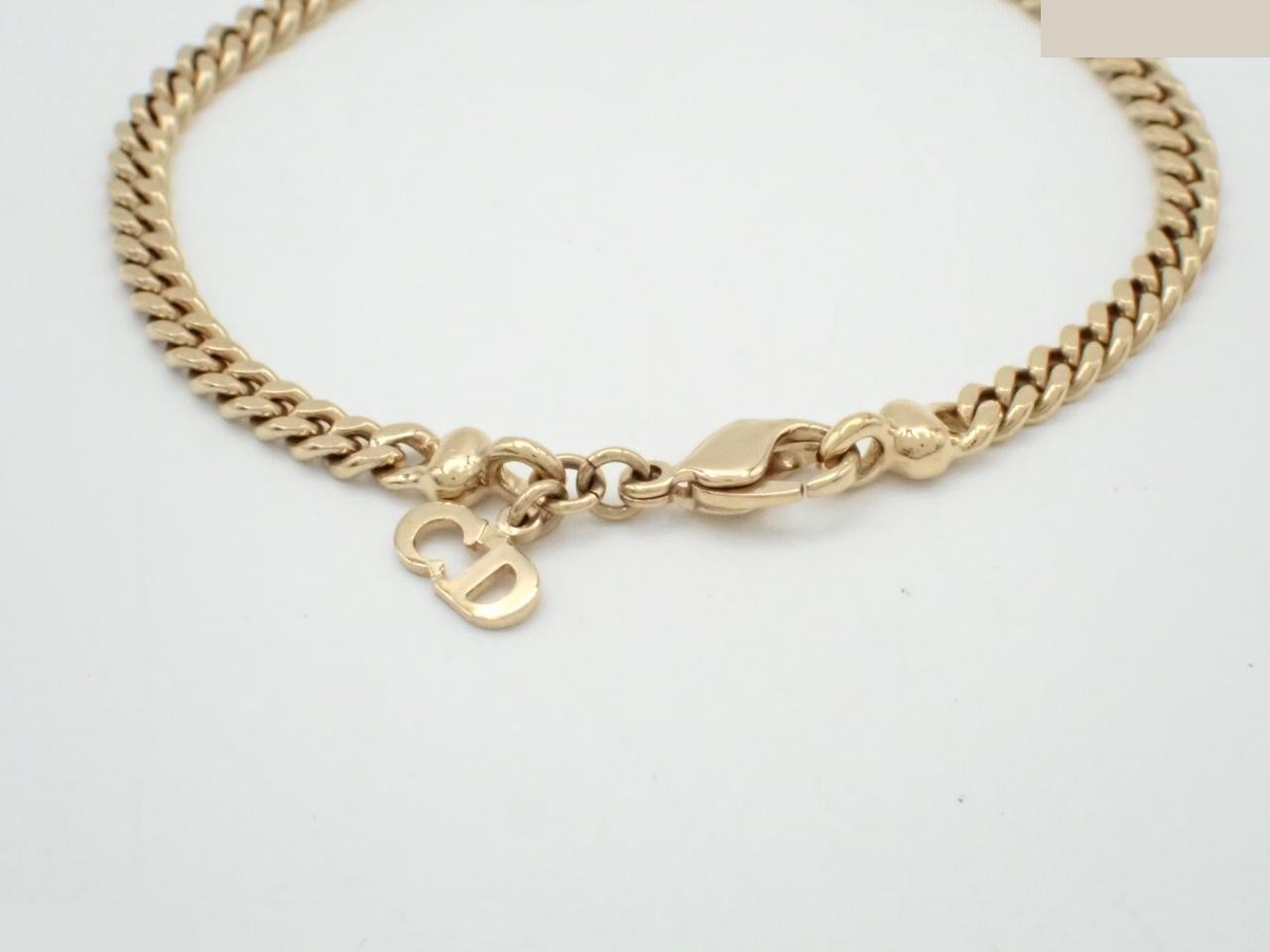 Cuban link chain rhinestone bracelet, gold — view 3