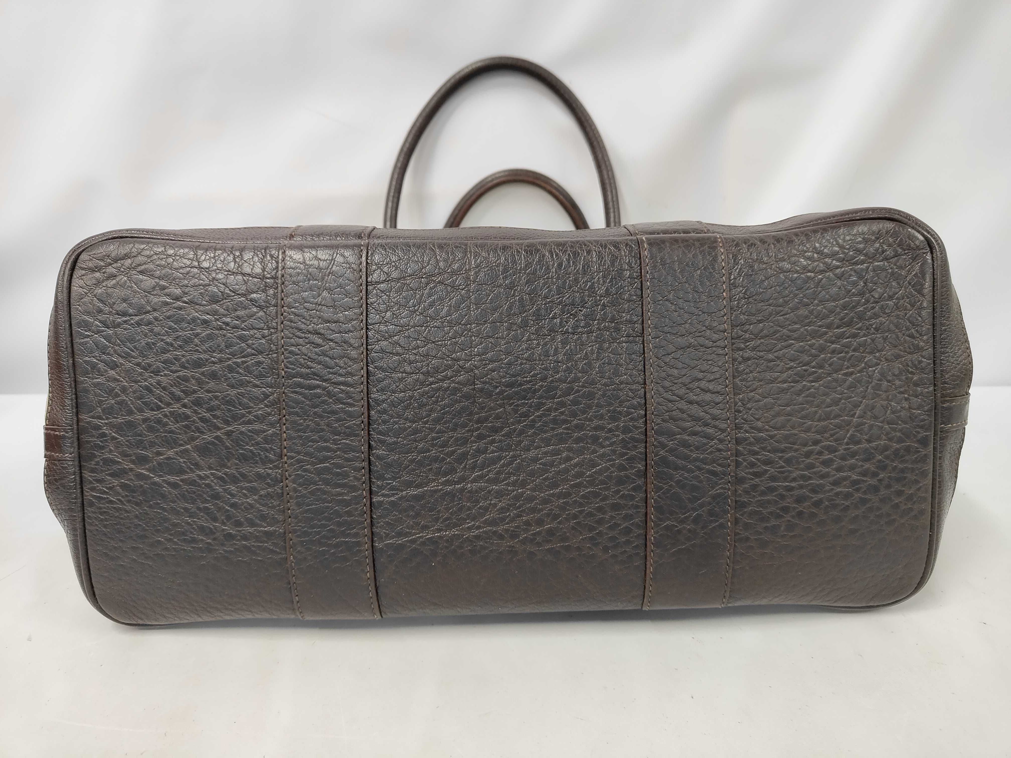 Garden Party PM Tote Bag, Toile Officier Leather, Khaki Brown, Stamped Tote Bag — view 3