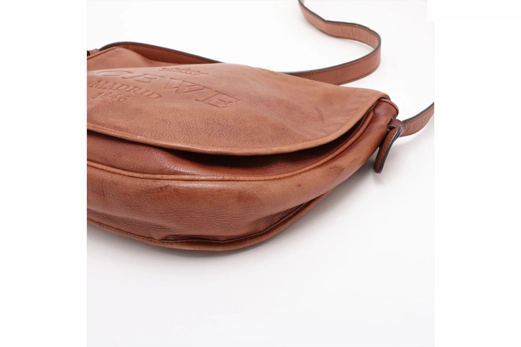 Leather shoulder bag, crossbody bag, genuine leather, brown. — view 3