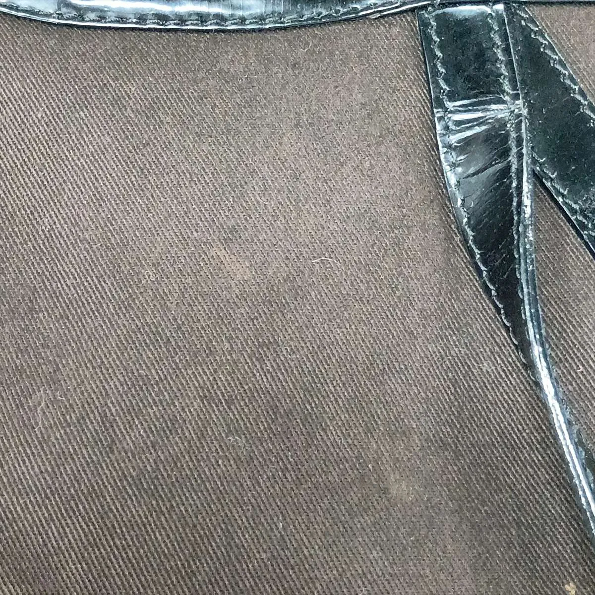 Saddle Canvas x Patent Leather Handbag, Brown — view 15