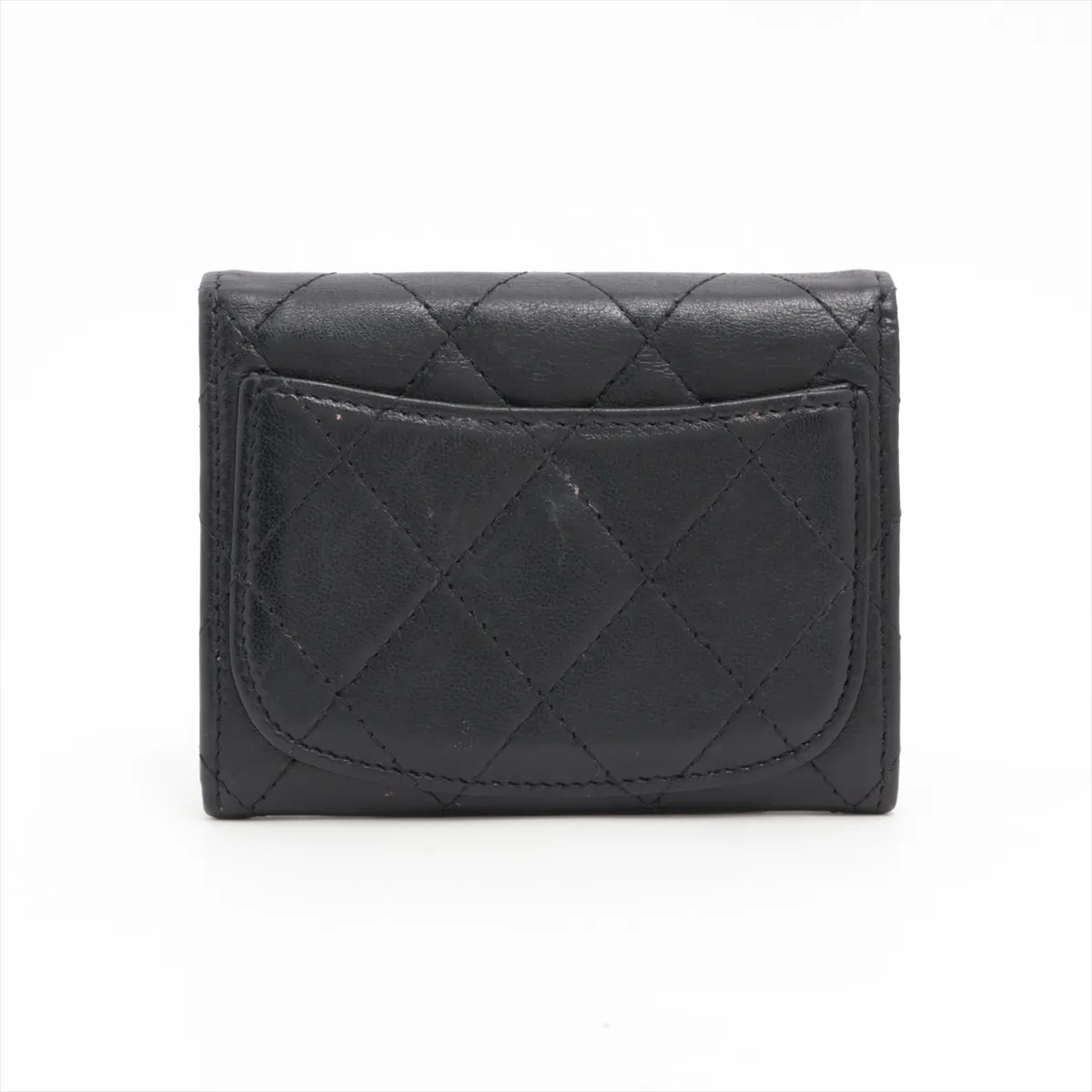 Matelasse Lambskin Coin Case Black Silver Hardware 13736453 — view 2