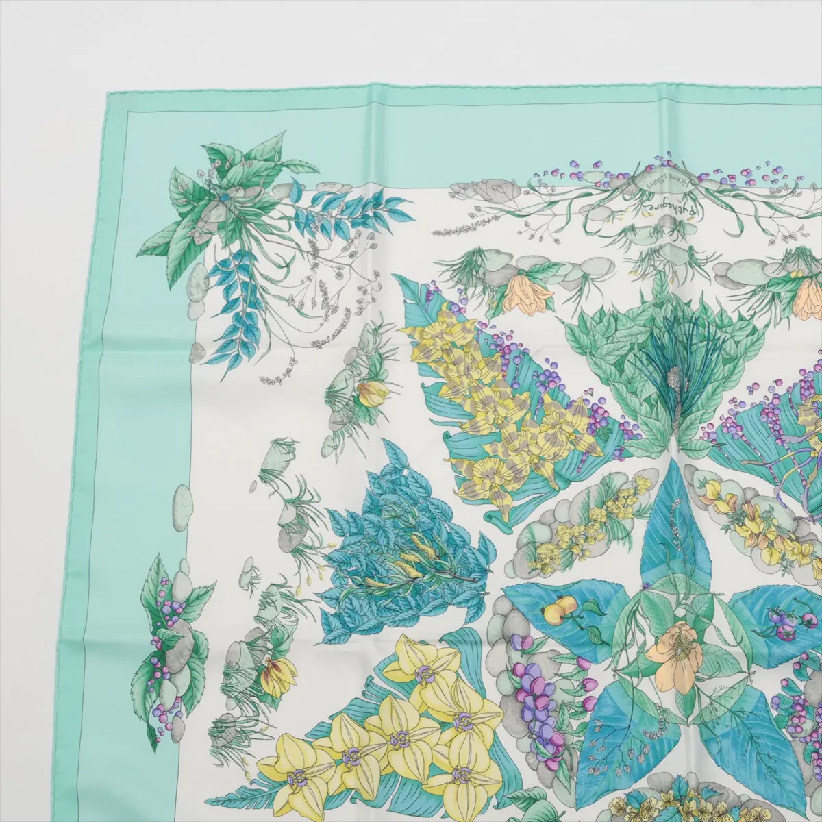 Carre 90 Pythagore Pythagoras Scarf Silk Blue — view 2