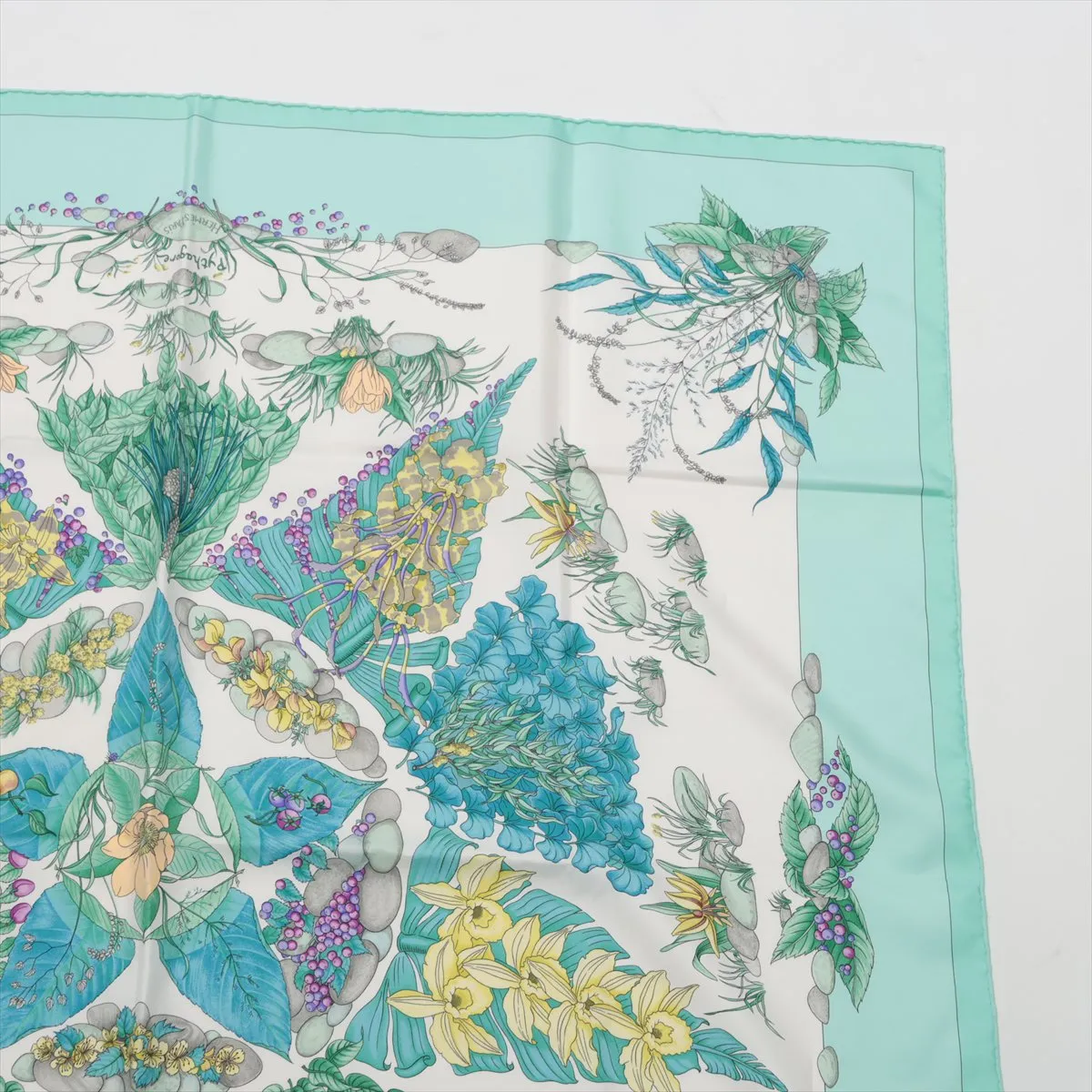 Carre 90 Pythagore Pythagoras Scarf Silk Blue — view 3