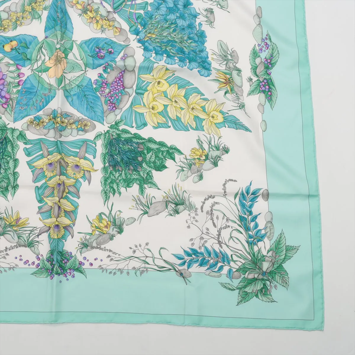 Carre 90 Pythagore Pythagoras Scarf Silk Blue — view 4