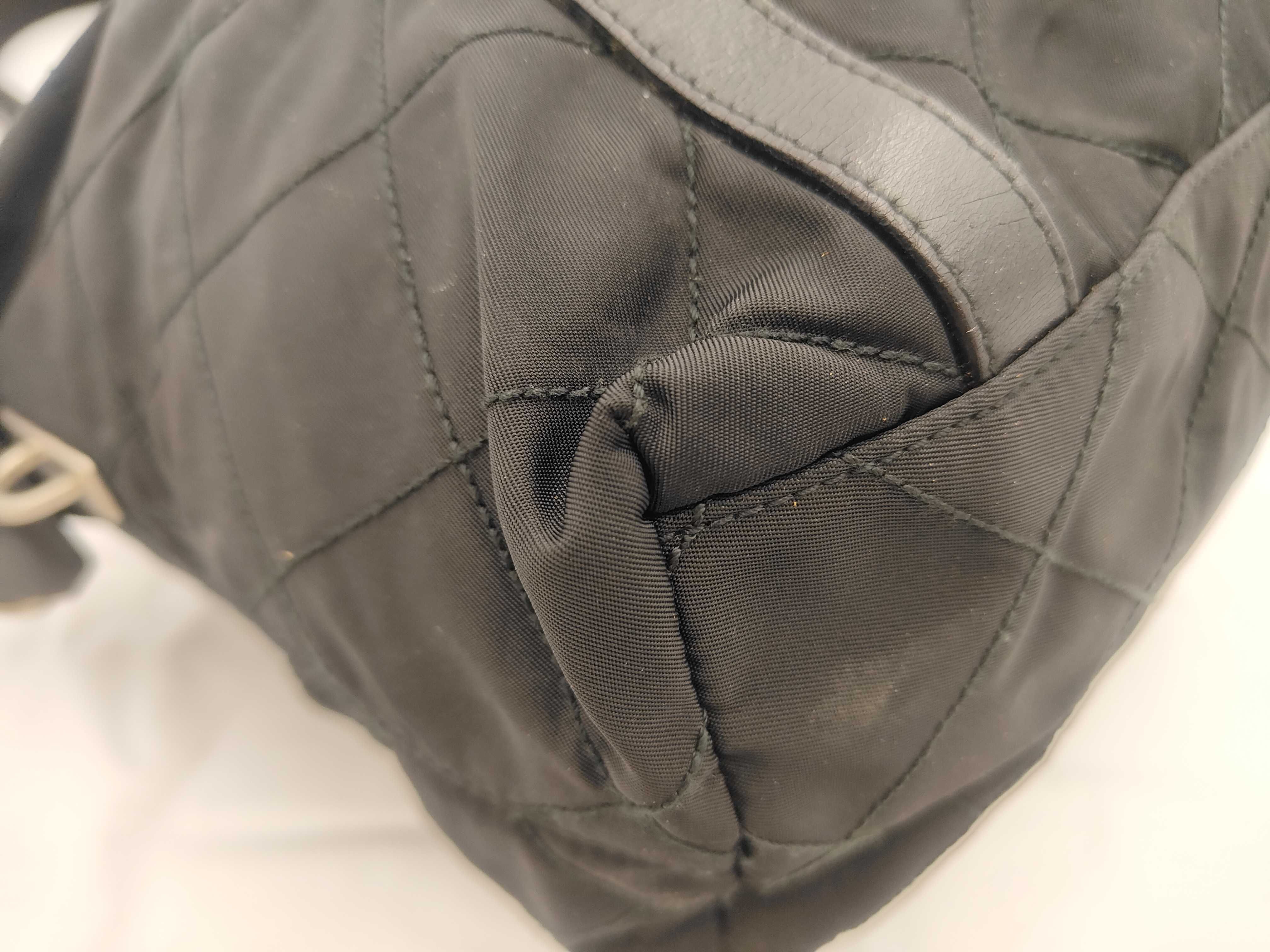 Tessuto Quilted Nylon Tote Bag, Black Shoulder Bag — view 6