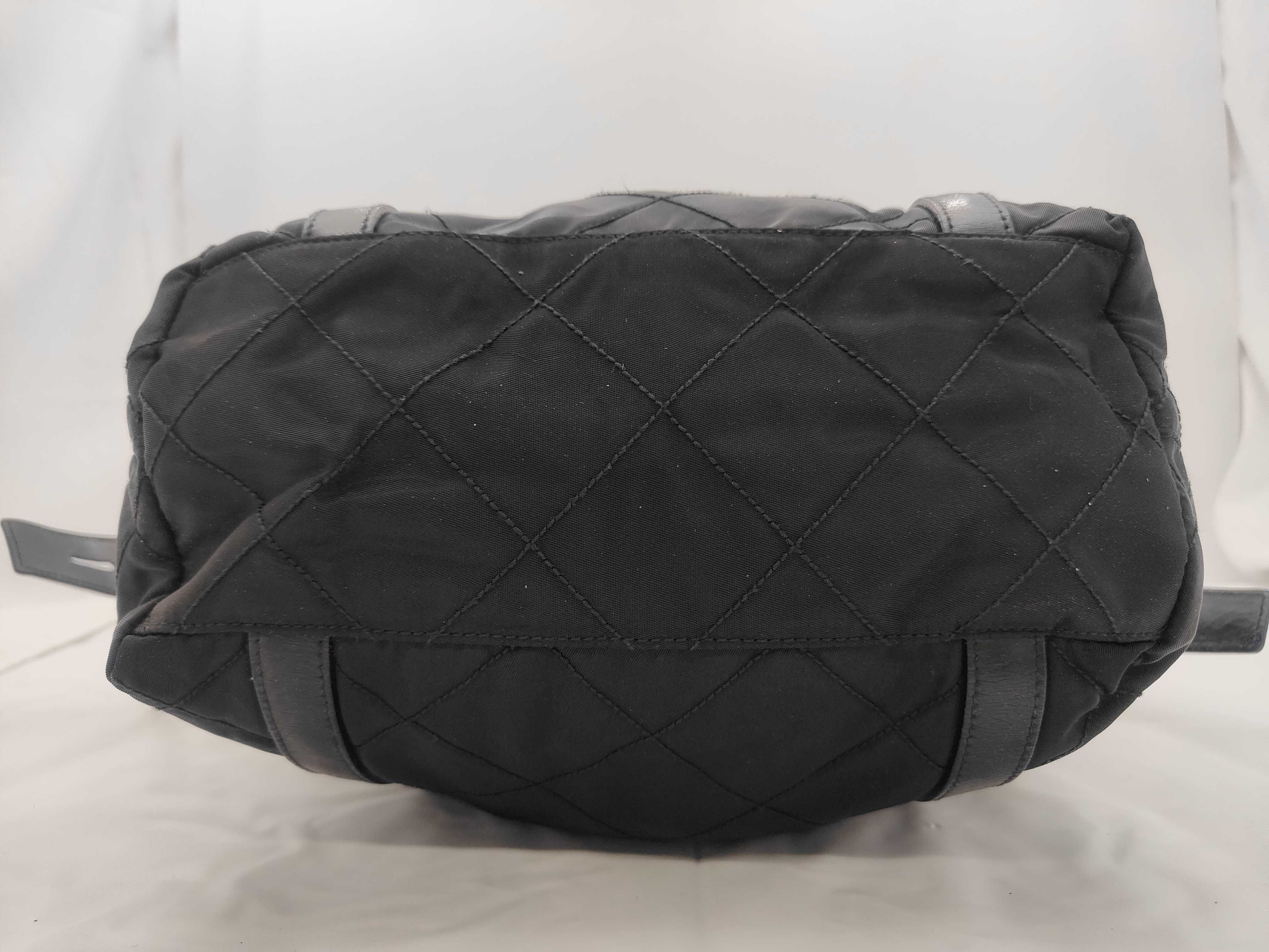 Tessuto Quilted Nylon Tote Bag, Black Shoulder Bag — view 7