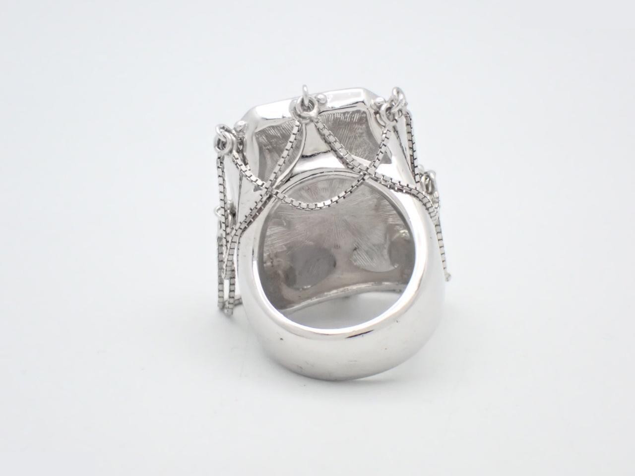 Crystal Chain Ring, with box, size #11.5 — view 2