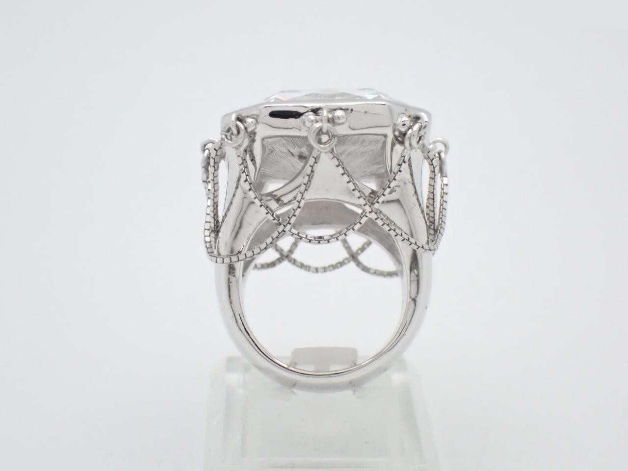 Crystal Chain Ring, with box, size #11.5 — view 3