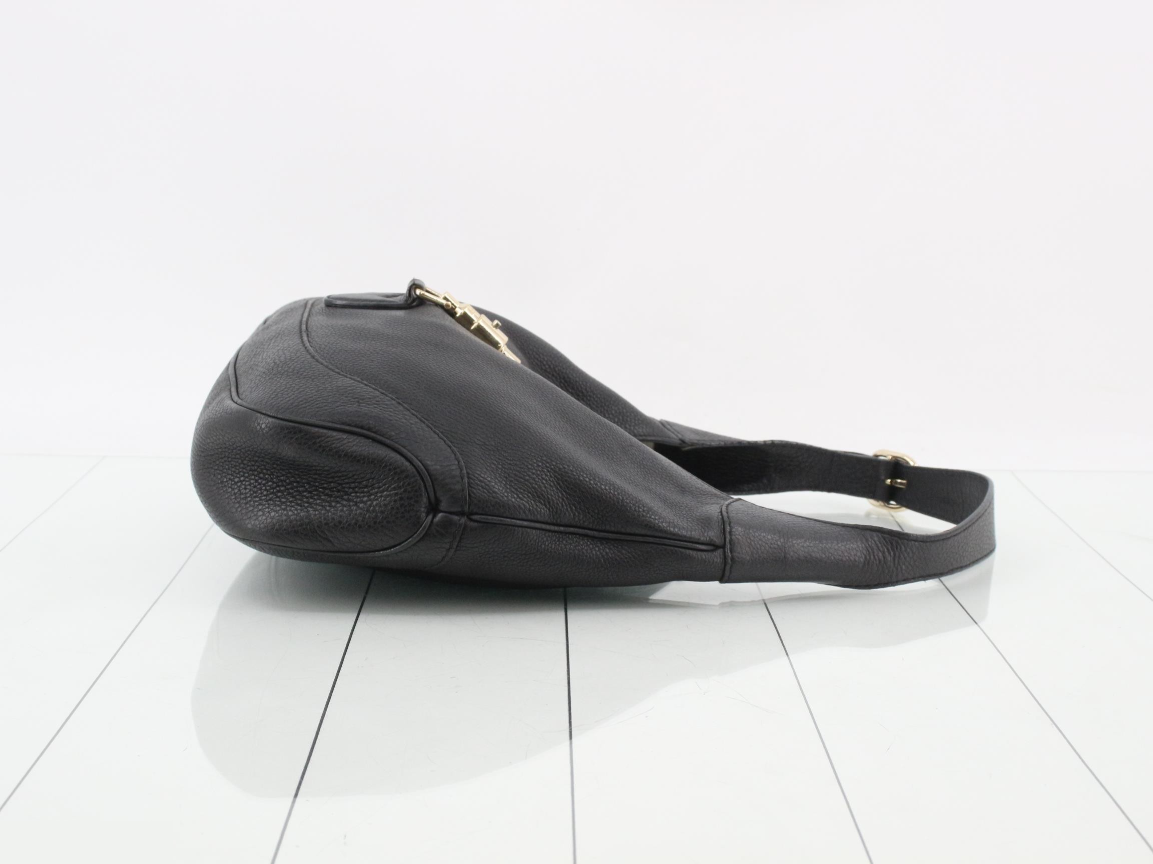 New Jackie Leather Shoulder Bag, Black — view 3