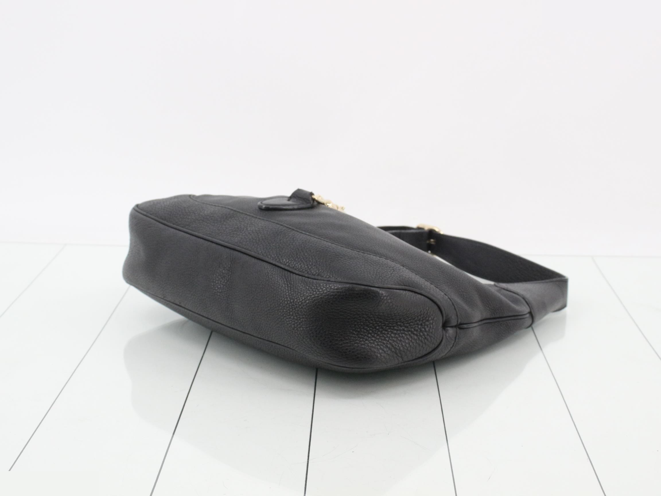 New Jackie Leather Shoulder Bag, Black — view 6