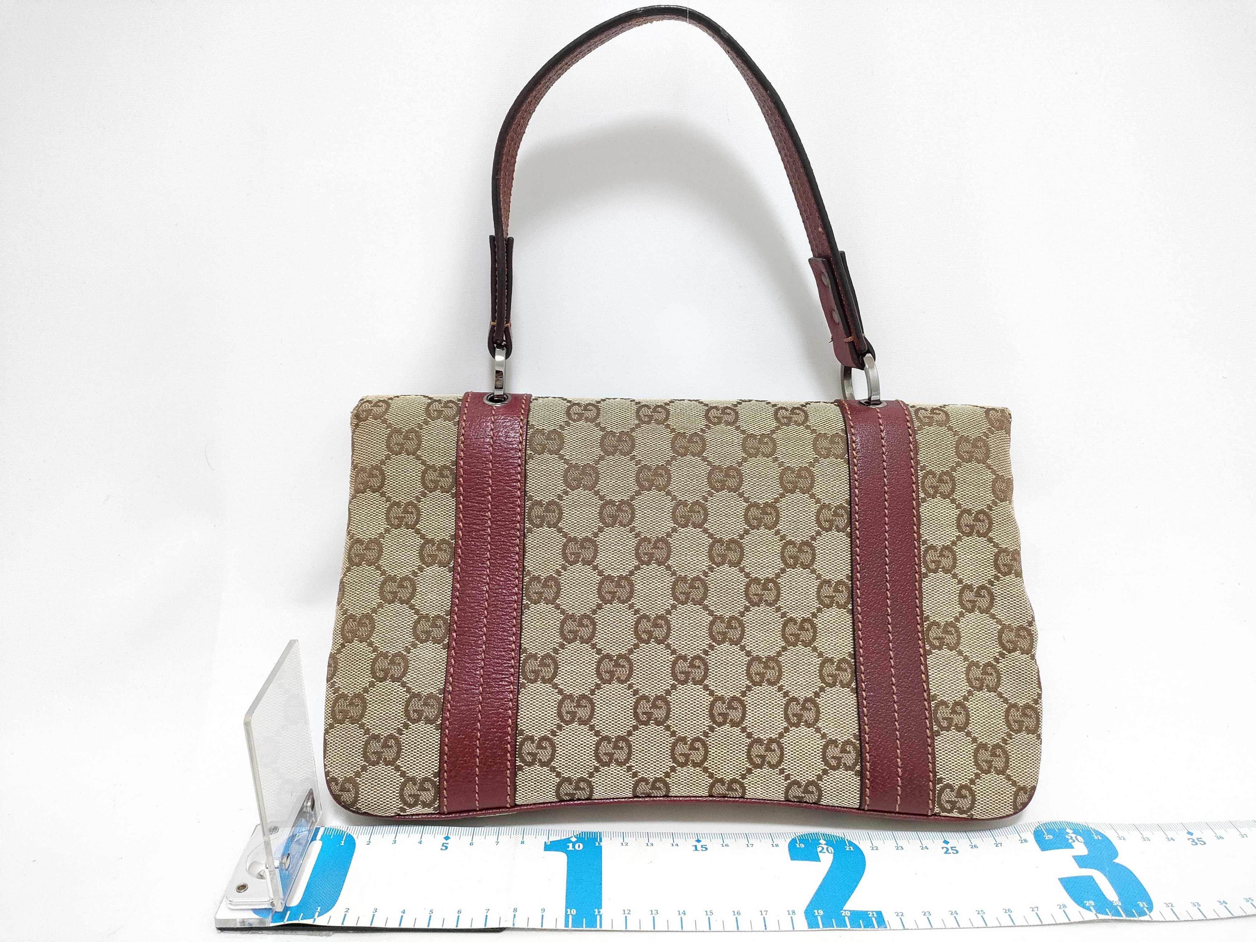 GG Canvas Shoulder Bag, One-Shoulder Bag, GG Canvas, Leather, Red Handbag (113014) — view 2