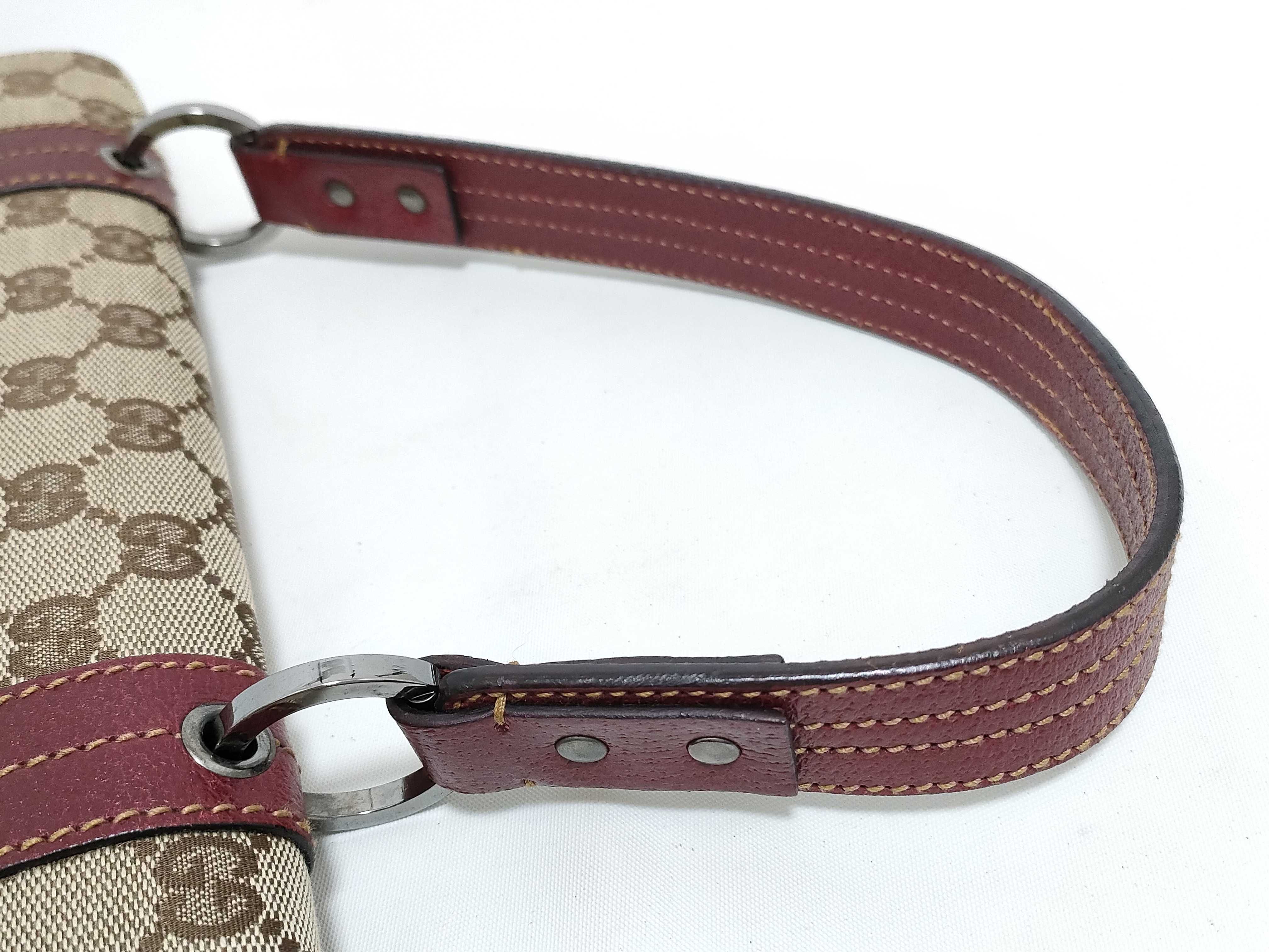 GG Canvas Shoulder Bag, One-Shoulder Bag, GG Canvas, Leather, Red Handbag (113014) — view 3