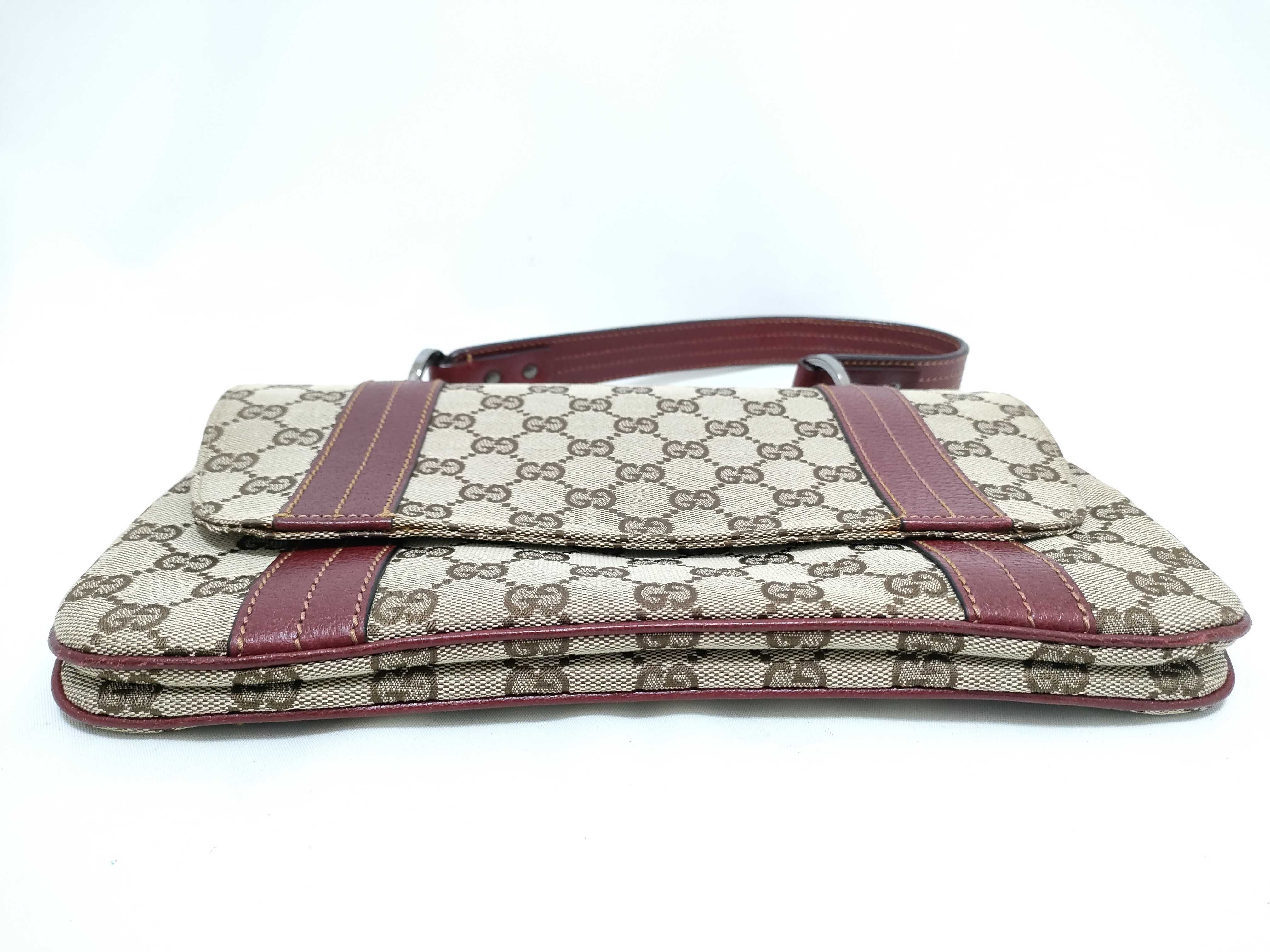 GG Canvas Shoulder Bag, One-Shoulder Bag, GG Canvas, Leather, Red Handbag (113014) — view 7