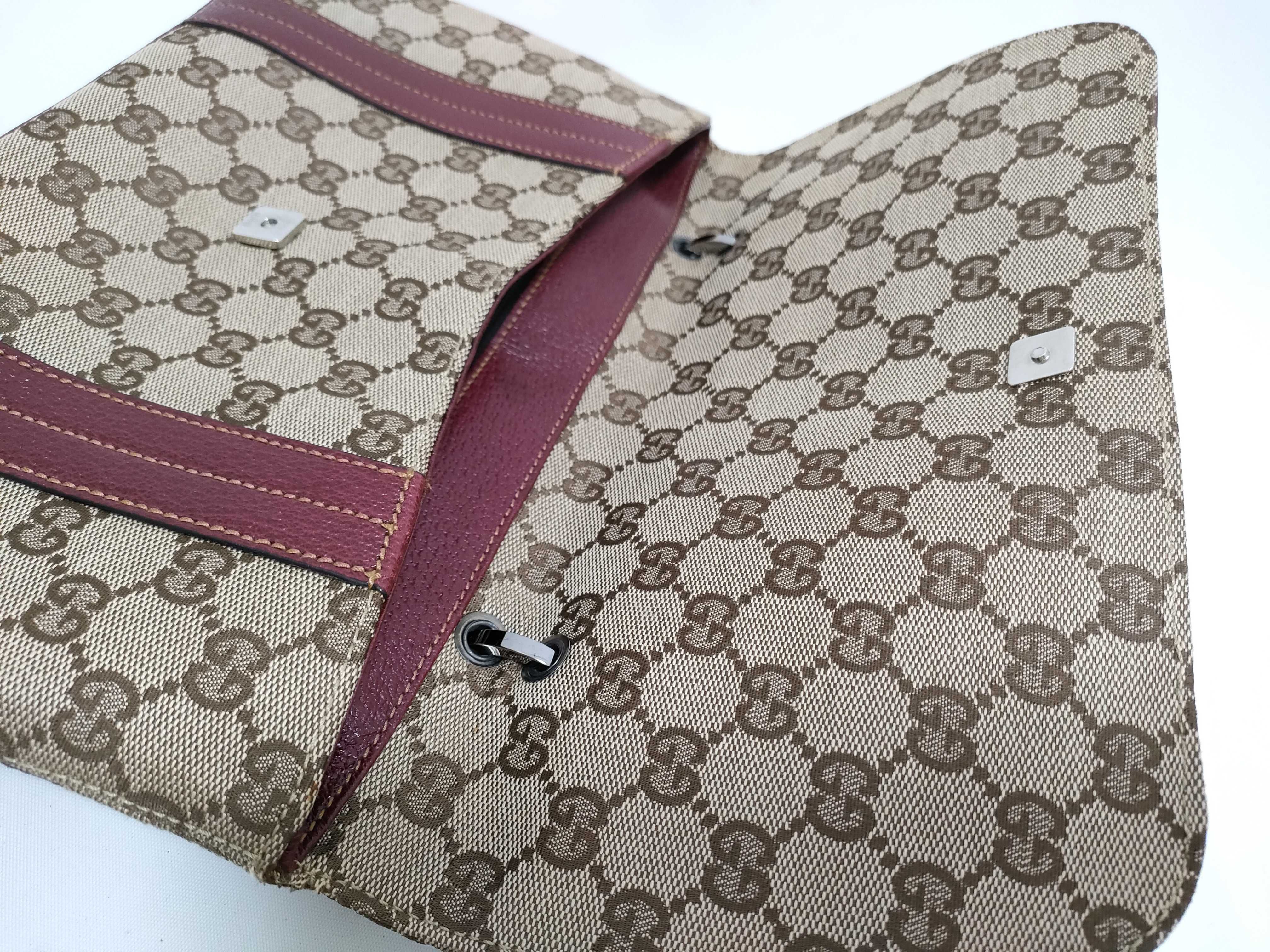 GG Canvas Shoulder Bag, One-Shoulder Bag, GG Canvas, Leather, Red Handbag (113014) — view 8