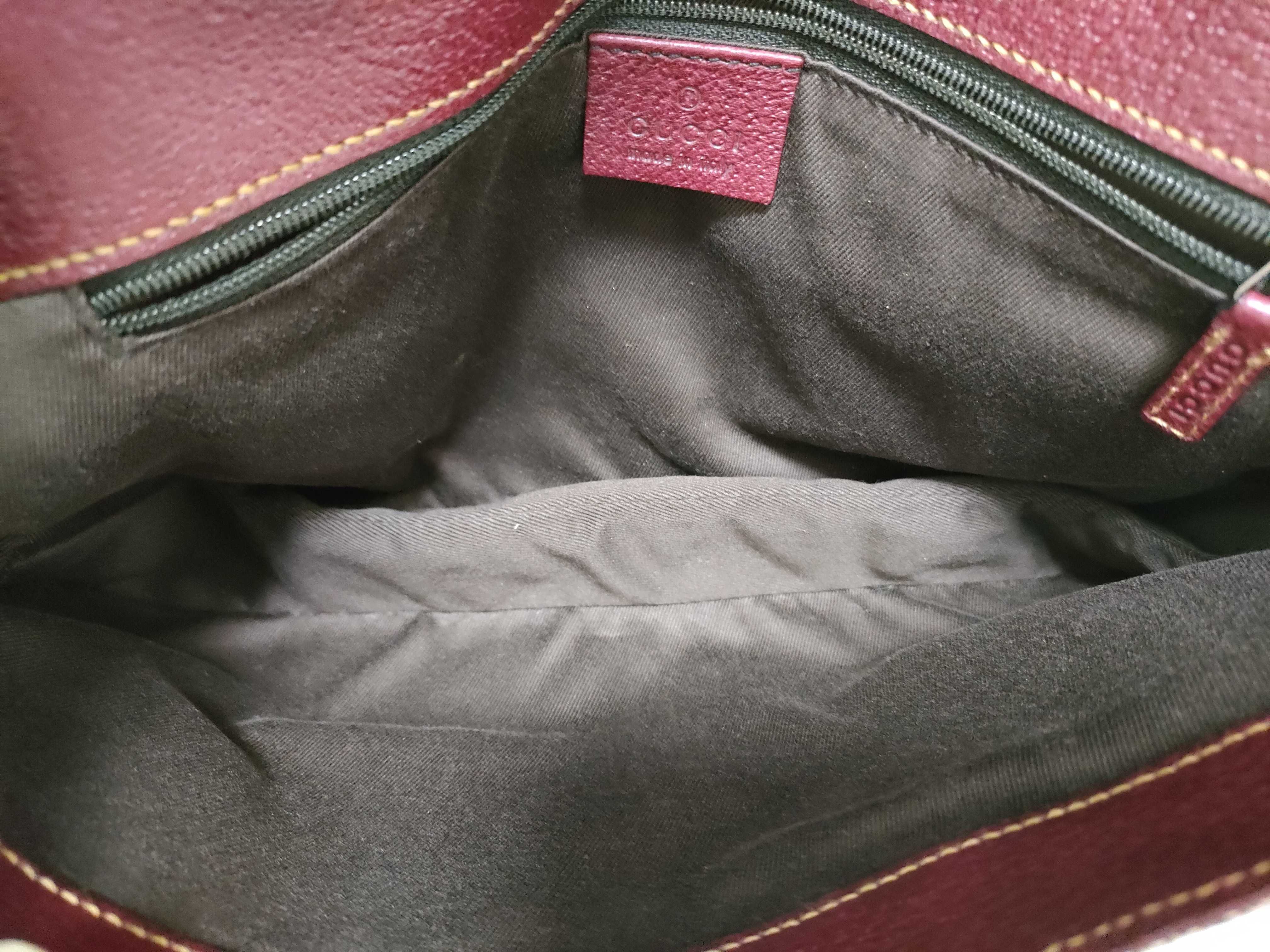 GG Canvas Shoulder Bag, One-Shoulder Bag, GG Canvas, Leather, Red Handbag (113014) — view 10