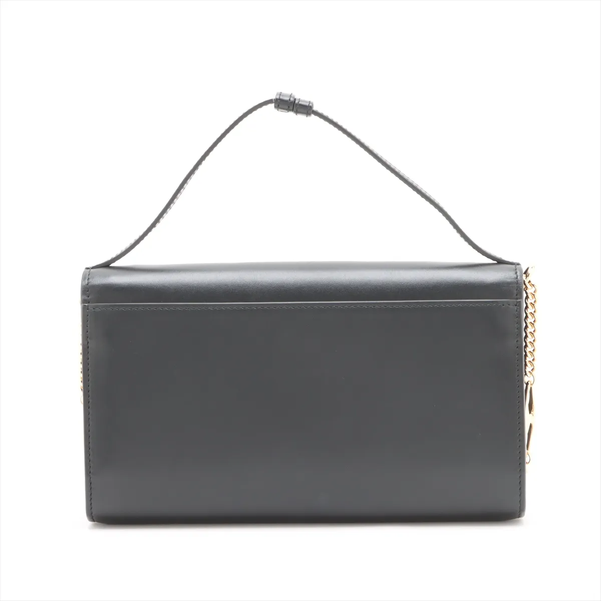 Zumi Leather Chain Shoulder Bag Black 572375 — view 2