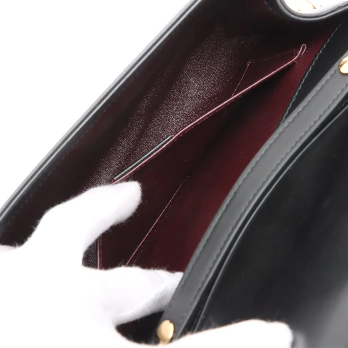 Zumi Leather Chain Shoulder Bag Black 572375 — view 10