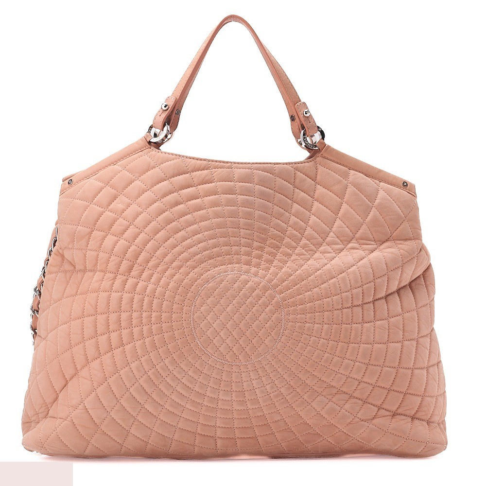 Sparkle leather Coco Mark chain tote bag, pink, silver hardware, serial number 16. — view 2