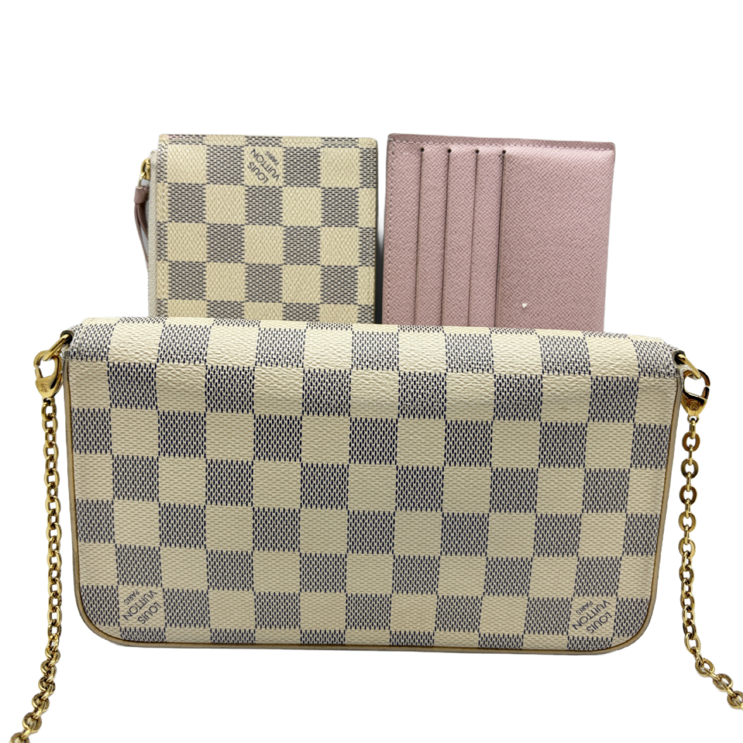 Damier Azur Pochette Felicie Chain Shoulder Bag — view 2