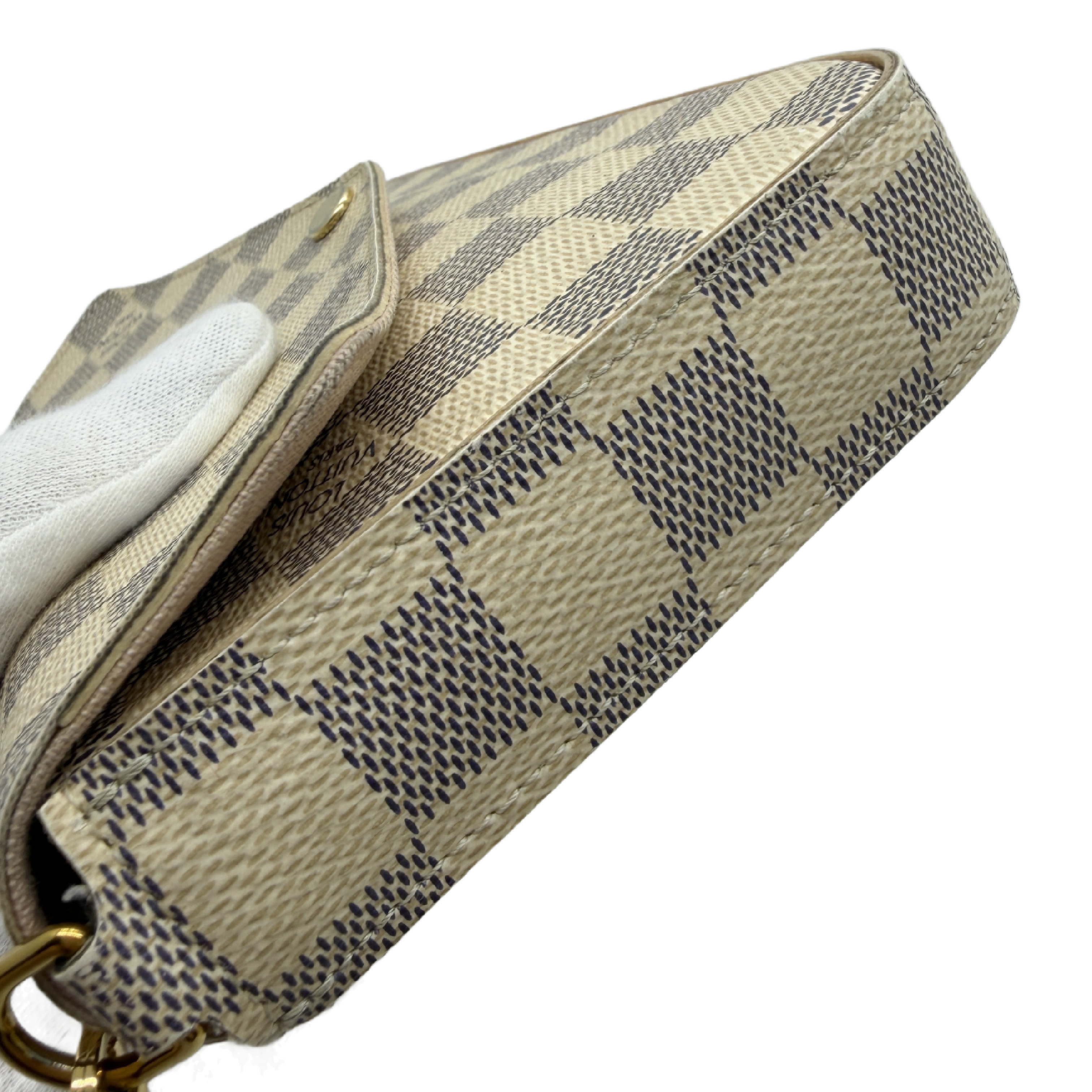 Damier Azur Pochette Felicie Chain Shoulder Bag — view 3