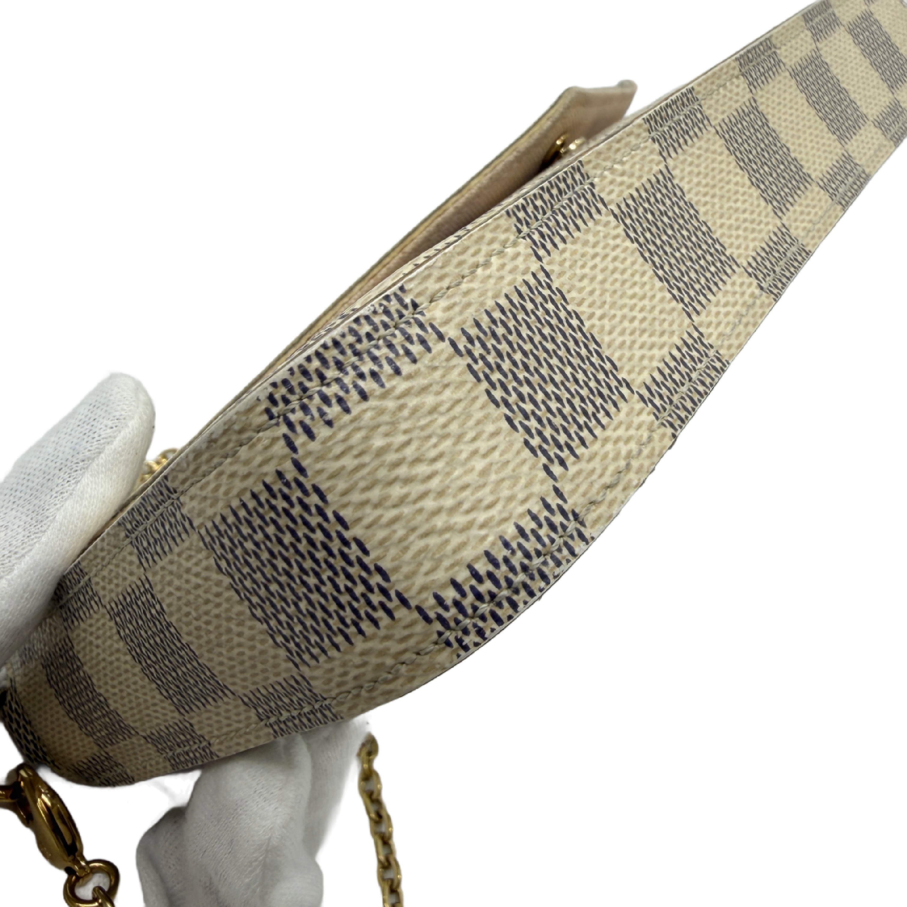 Damier Azur Pochette Felicie Chain Shoulder Bag — view 4