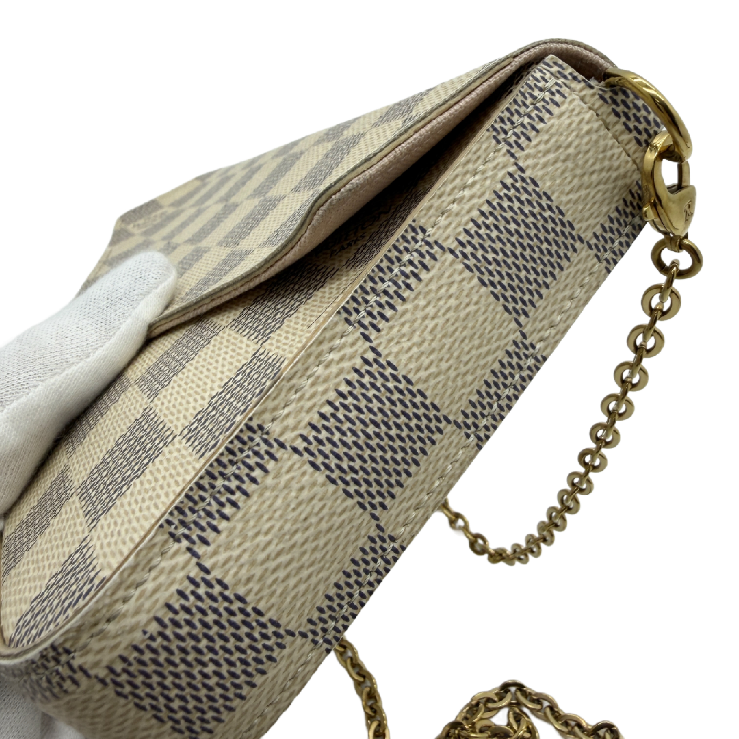 Damier Azur Pochette Felicie Chain Shoulder Bag — view 6