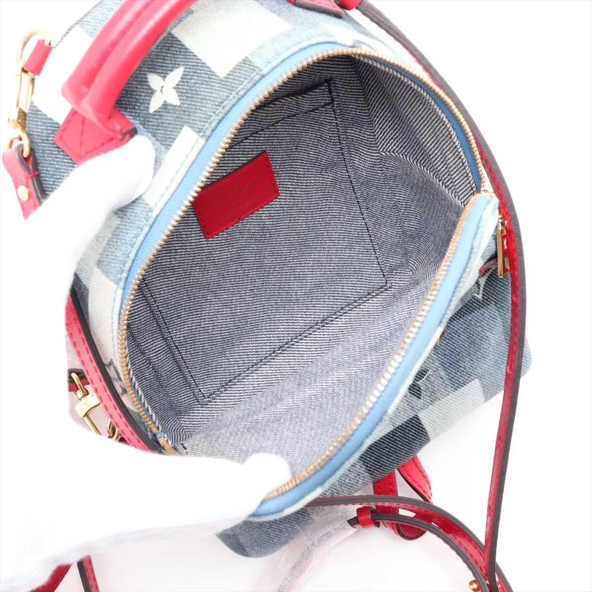 Monogram Denim Palm Springs Mini M45043 CA4159 Blue (RFID detected) — view 7