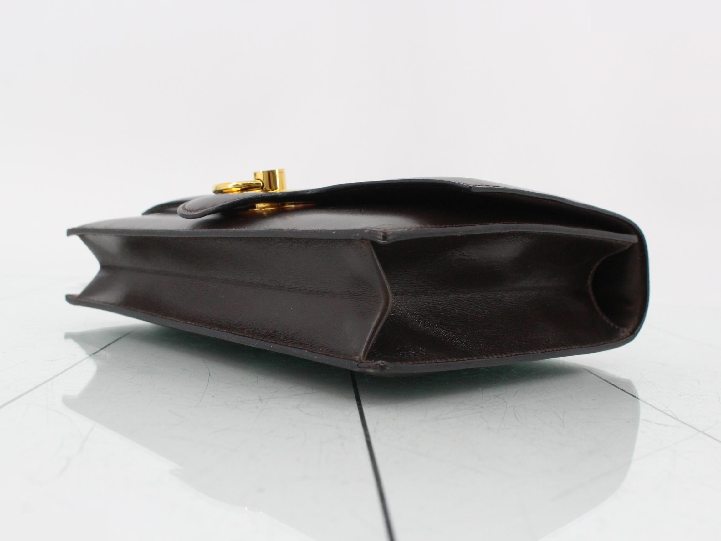 Vintage one-shoulder bag, box calf leather, dark brown. — view 6