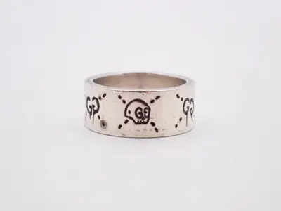 Ghost GG logo skull silver 925 ring Gucci