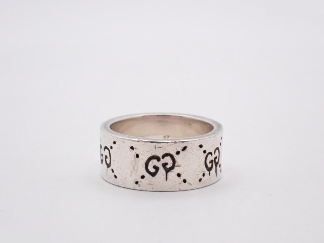 Ghost GG logo skull silver 925 ring Gucci — view 2