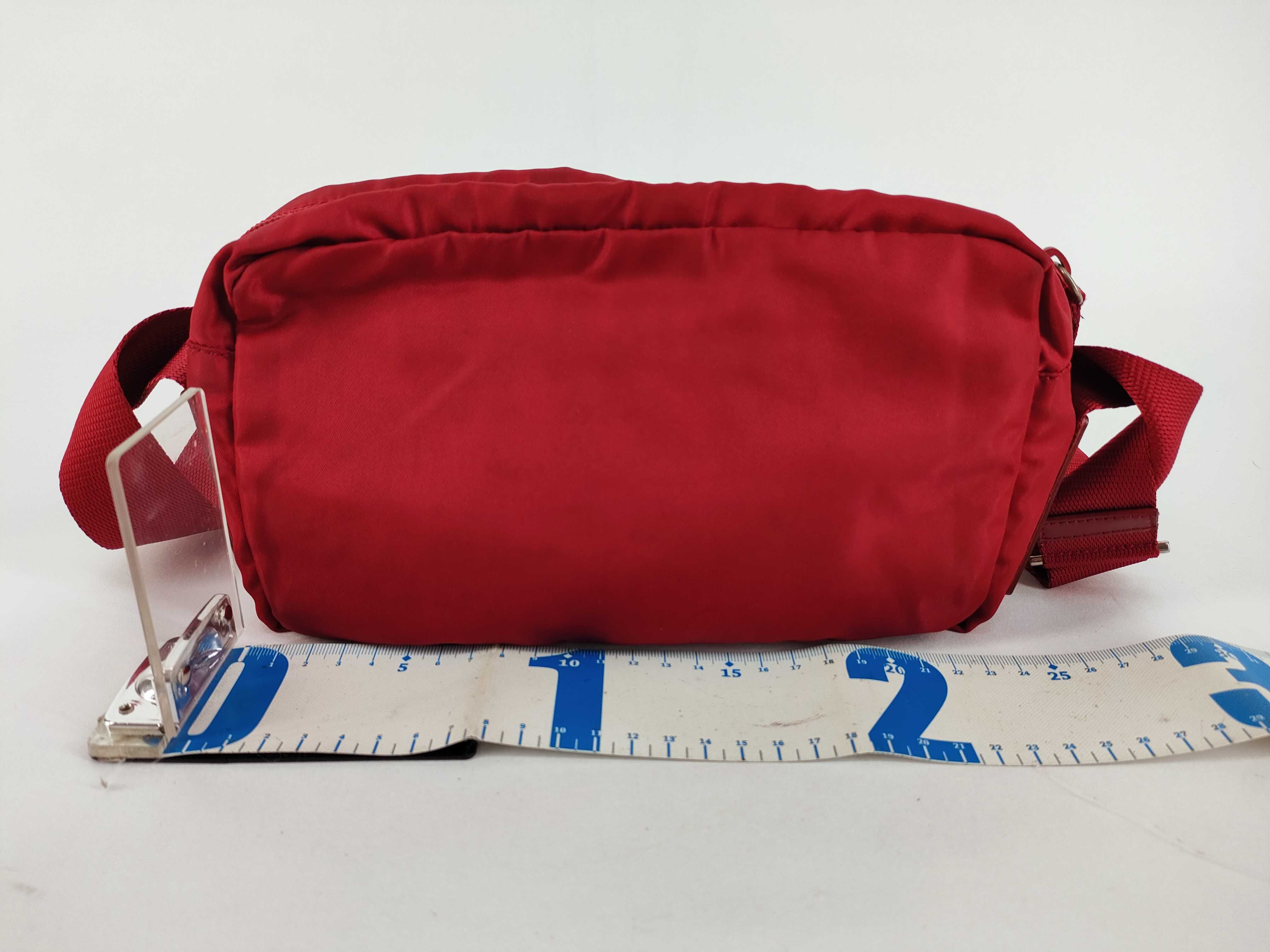 Nylon Shoulder Bag, Red — view 2