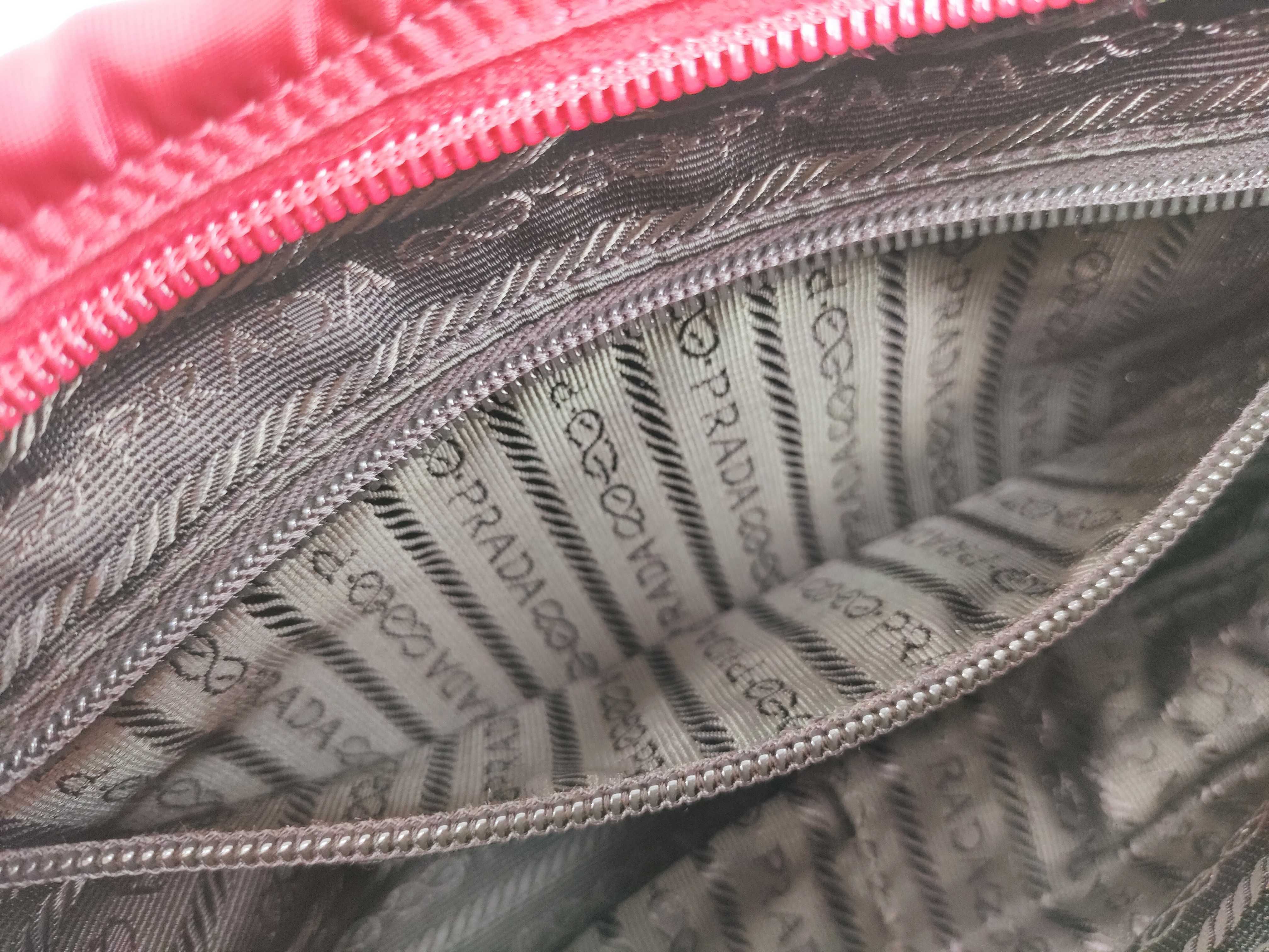 Nylon Shoulder Bag, Red — view 12