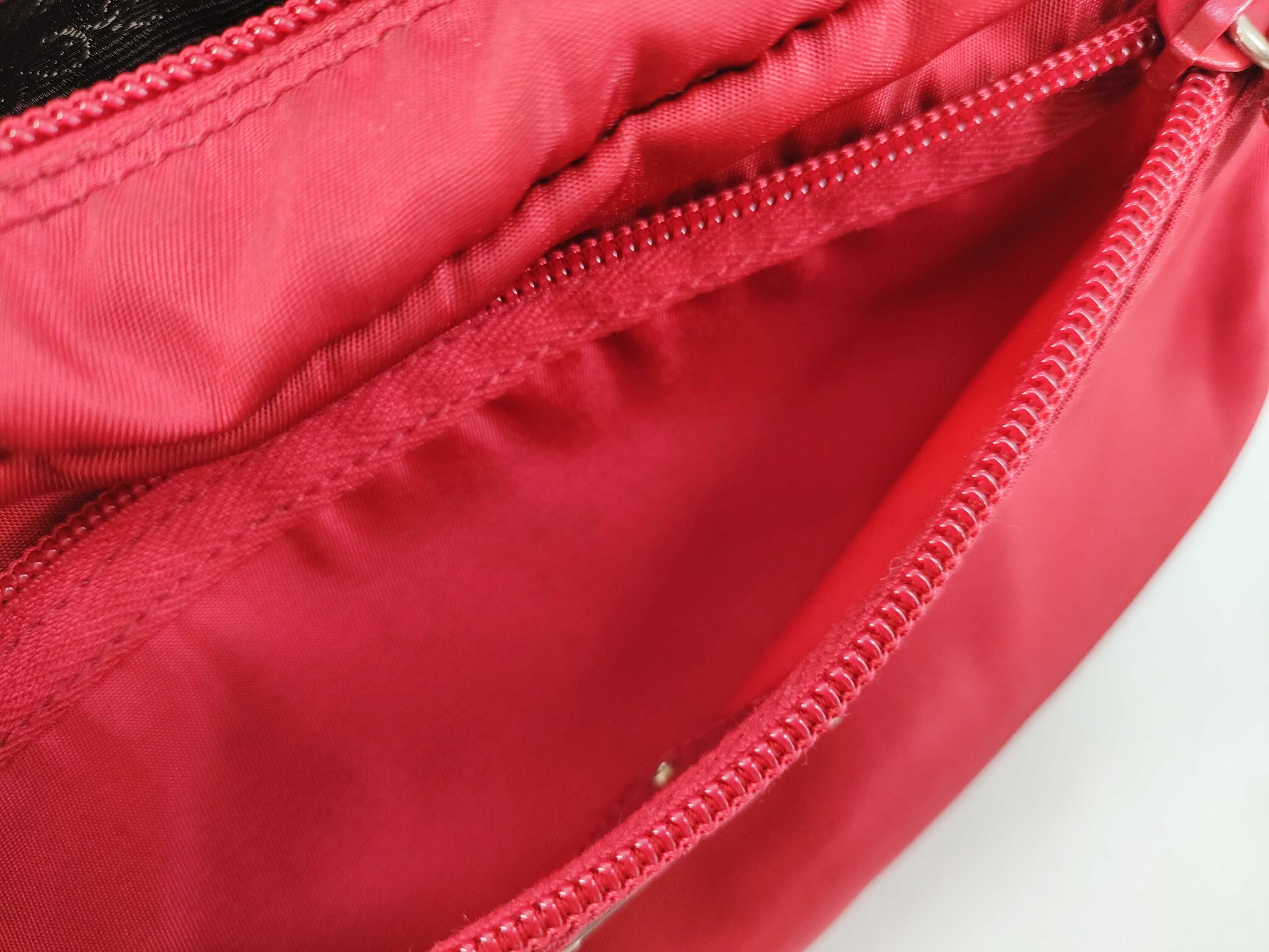 Nylon Shoulder Bag, Red — view 13